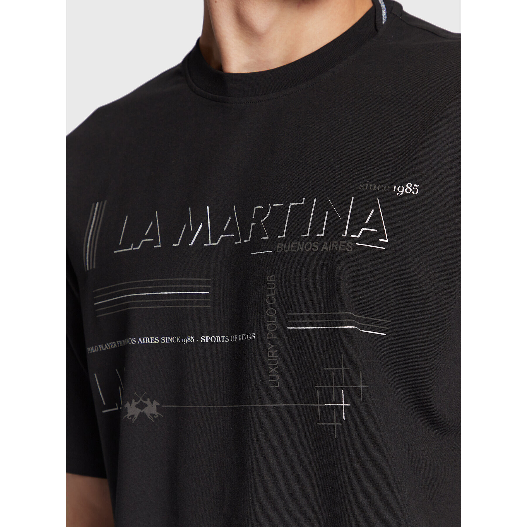 La Martina Тишърт UMR314 JS324 Черен Regular Fit - Pepit.bg