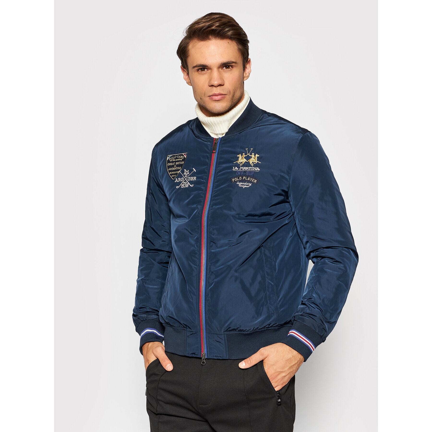 La Martina Яке бомбър SMO600 PA004 Тъмносин Regular Fit - Pepit.bg