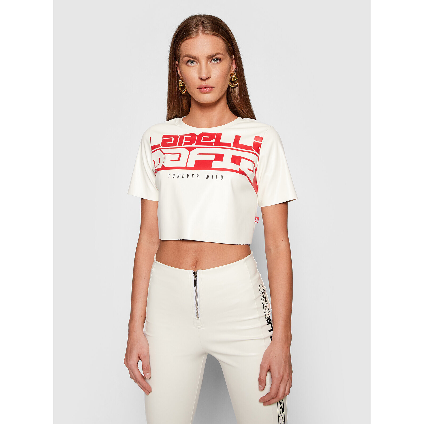 LaBellaMafia Блуза 21767 Бял Cropped Fit - Pepit.bg