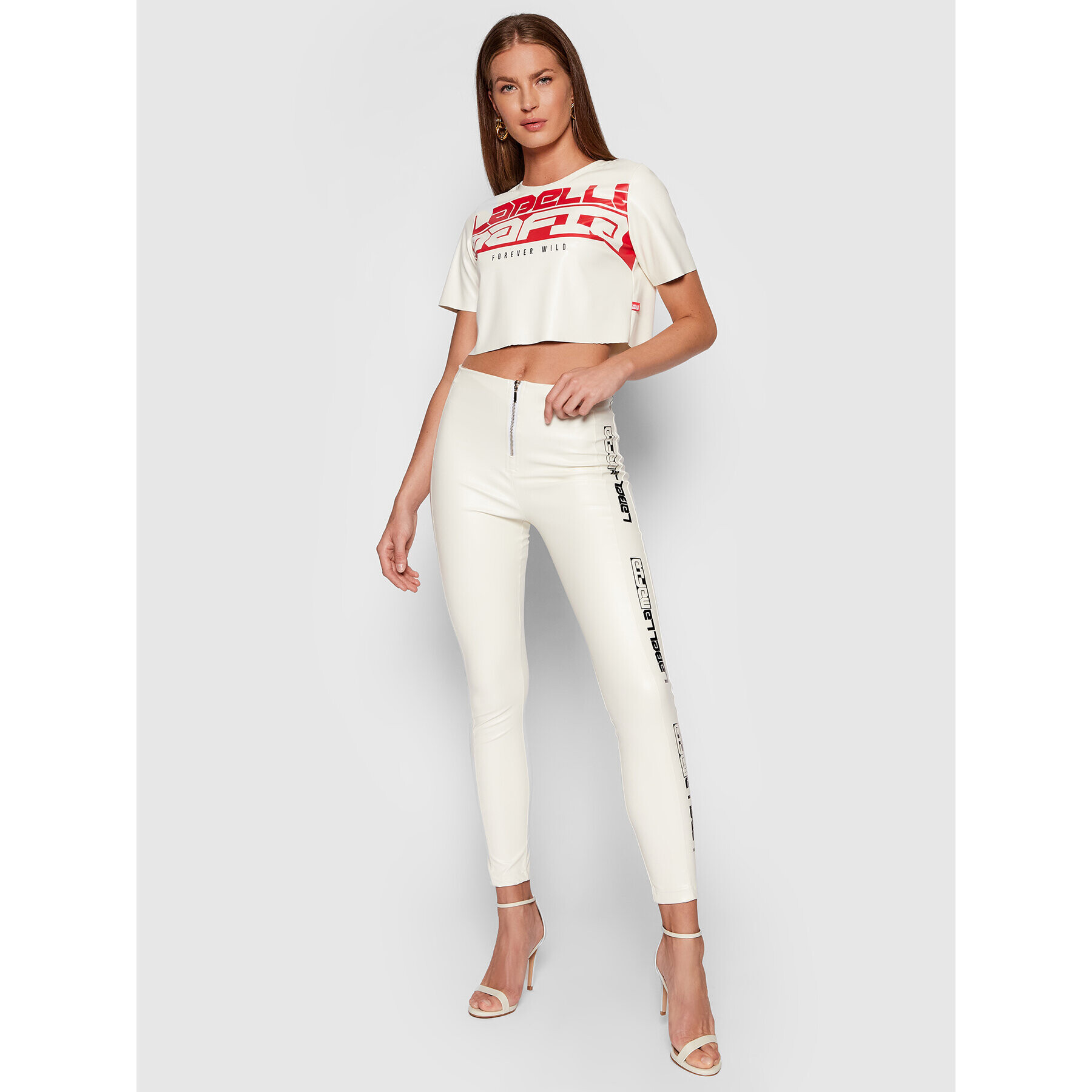 LaBellaMafia Блуза 21767 Бял Cropped Fit - Pepit.bg