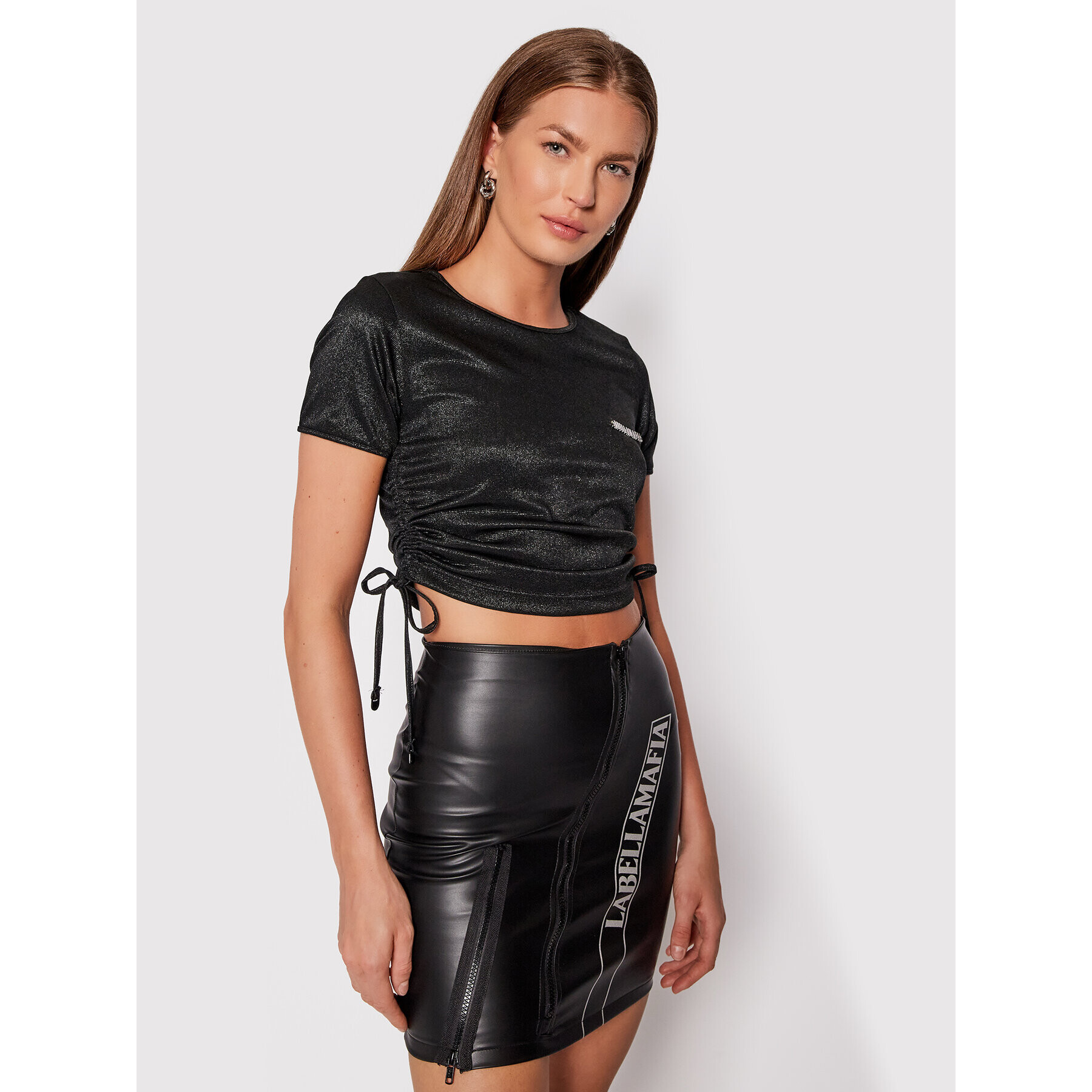 LaBellaMafia Блуза 21803 Черен Slim Fit - Pepit.bg