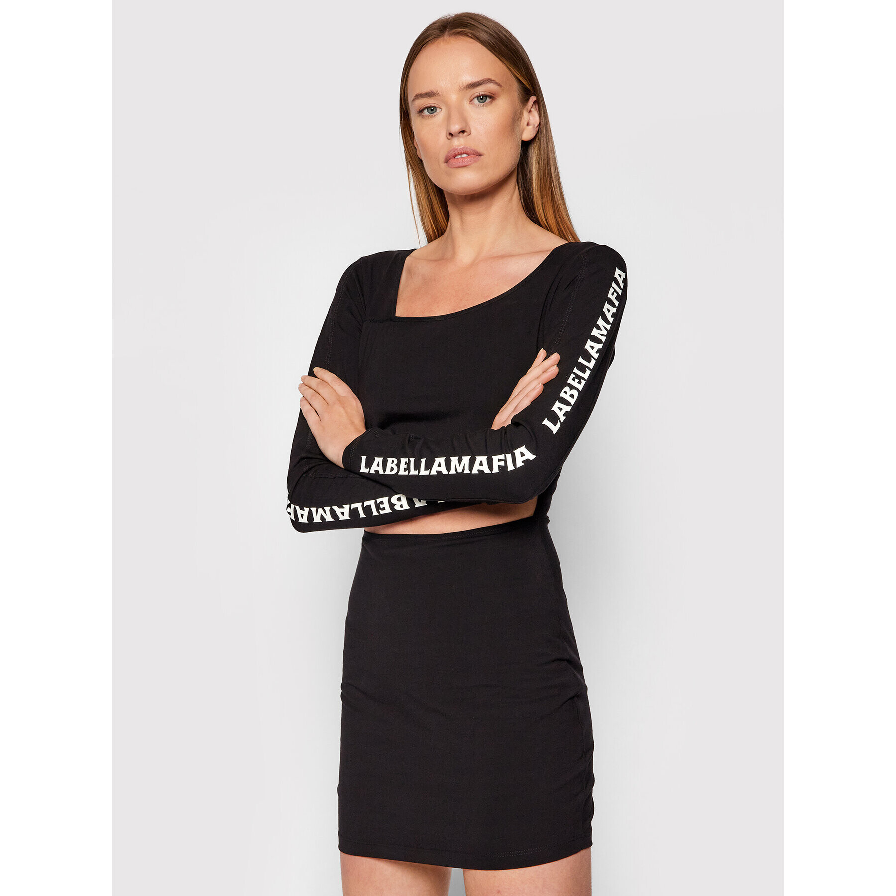 LaBellaMafia Ежедневна рокля 21703 Черен Slim Fit - Pepit.bg