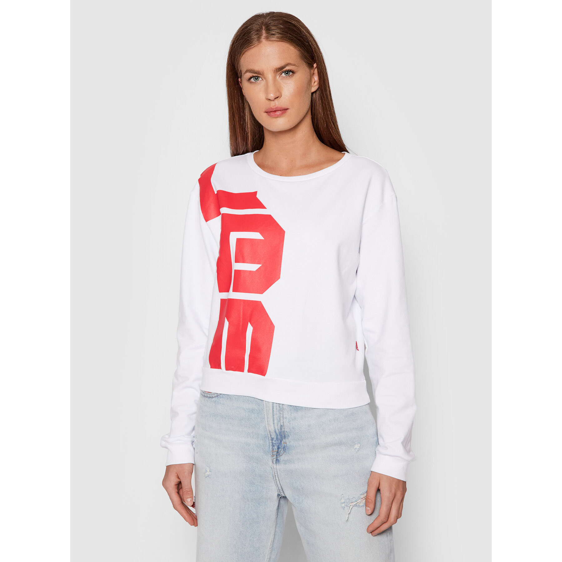 LaBellaMafia Суитшърт 21757 Бял Regular Fit - Pepit.bg