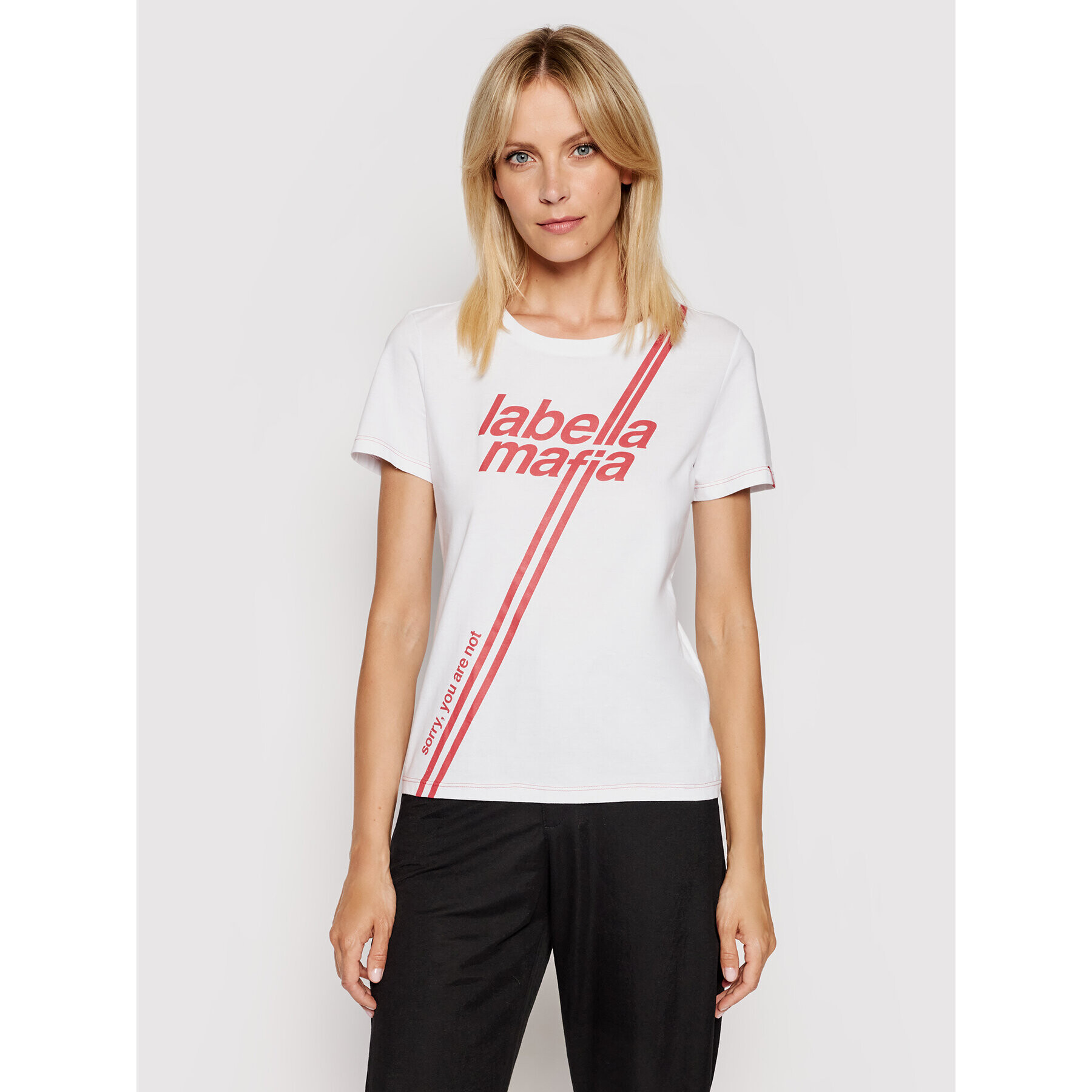 LaBellaMafia Тишърт 20302 Бял Slim Fit - Pepit.bg