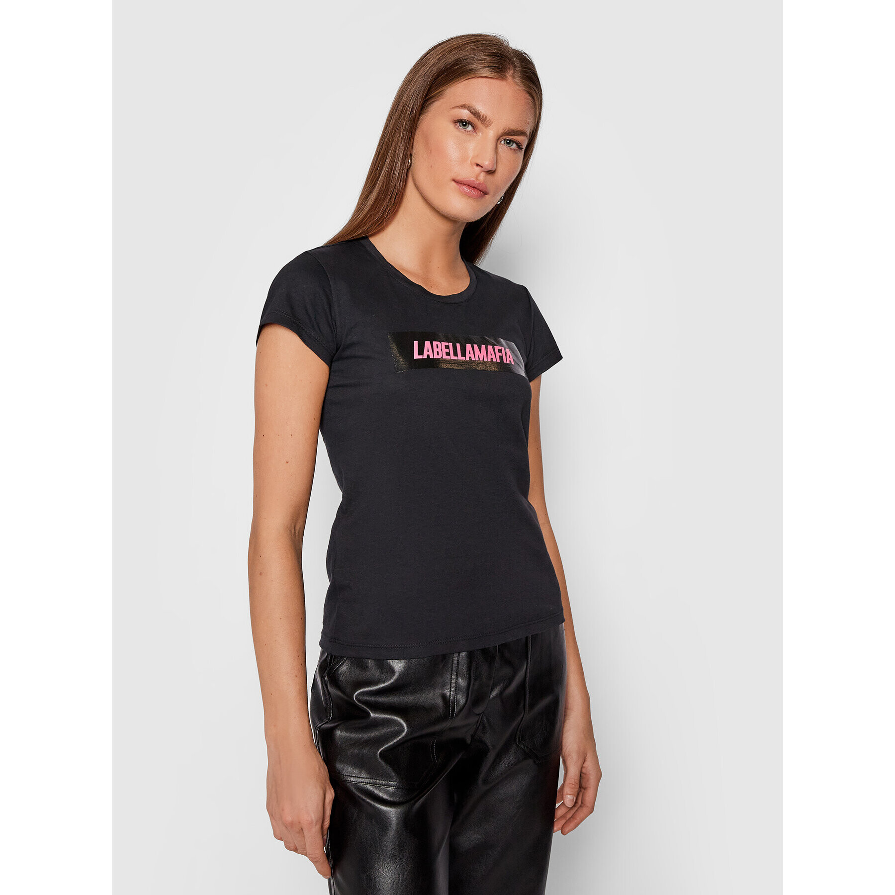 LaBellaMafia Тишърт 21702 Черен Regular Fit - Pepit.bg