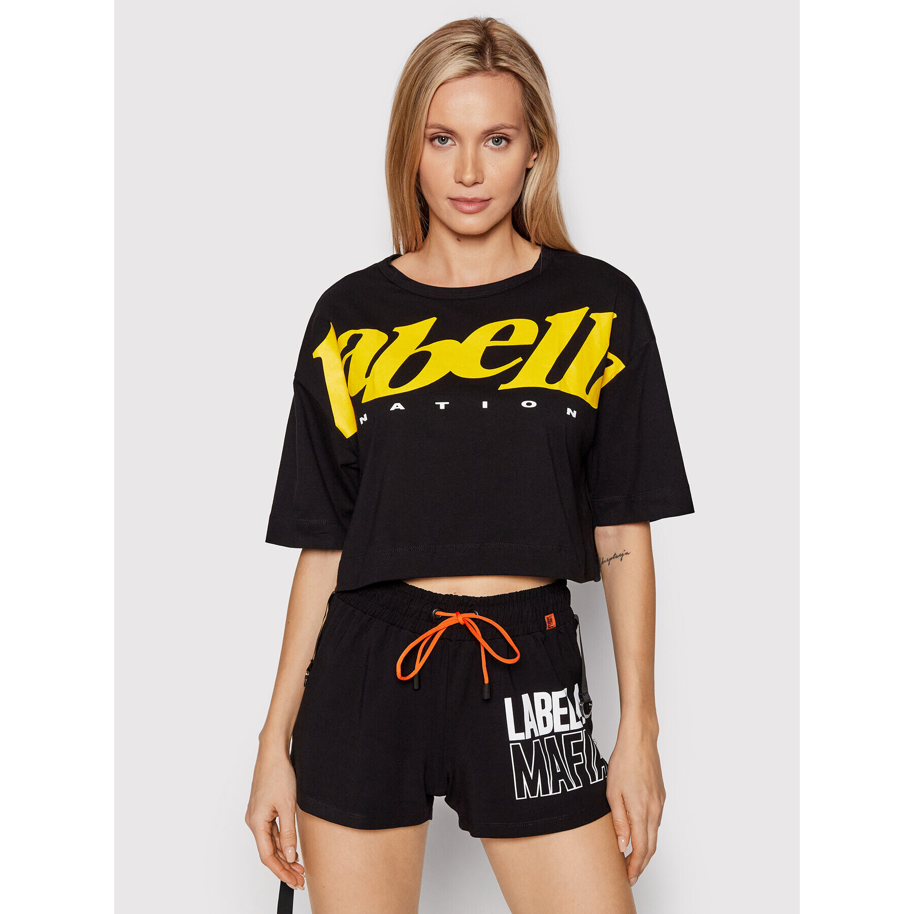 LaBellaMafia Тишърт 21716 Черен Relaxed Fit - Pepit.bg