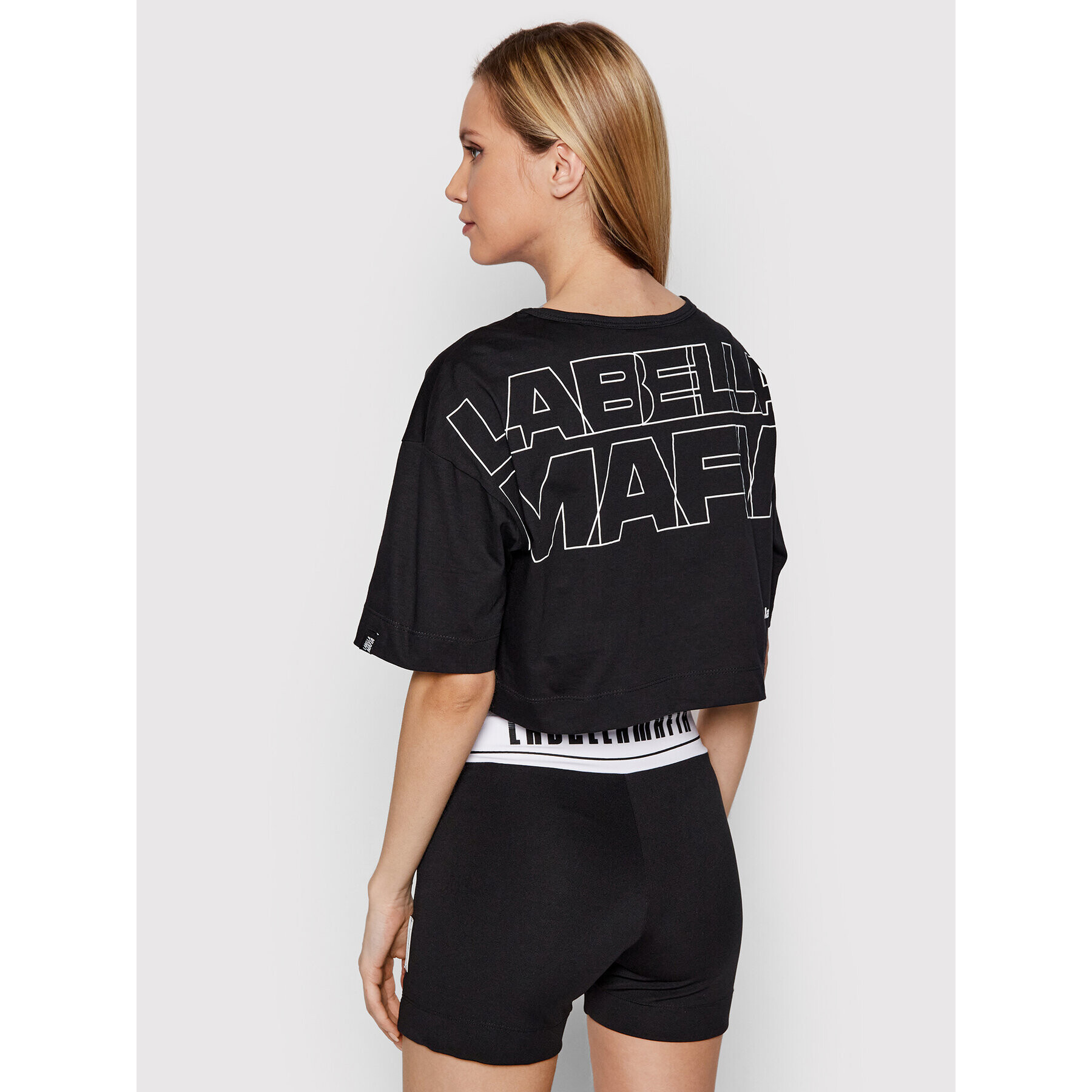 LaBellaMafia Тишърт 23664 Черен Relaxed Fit - Pepit.bg