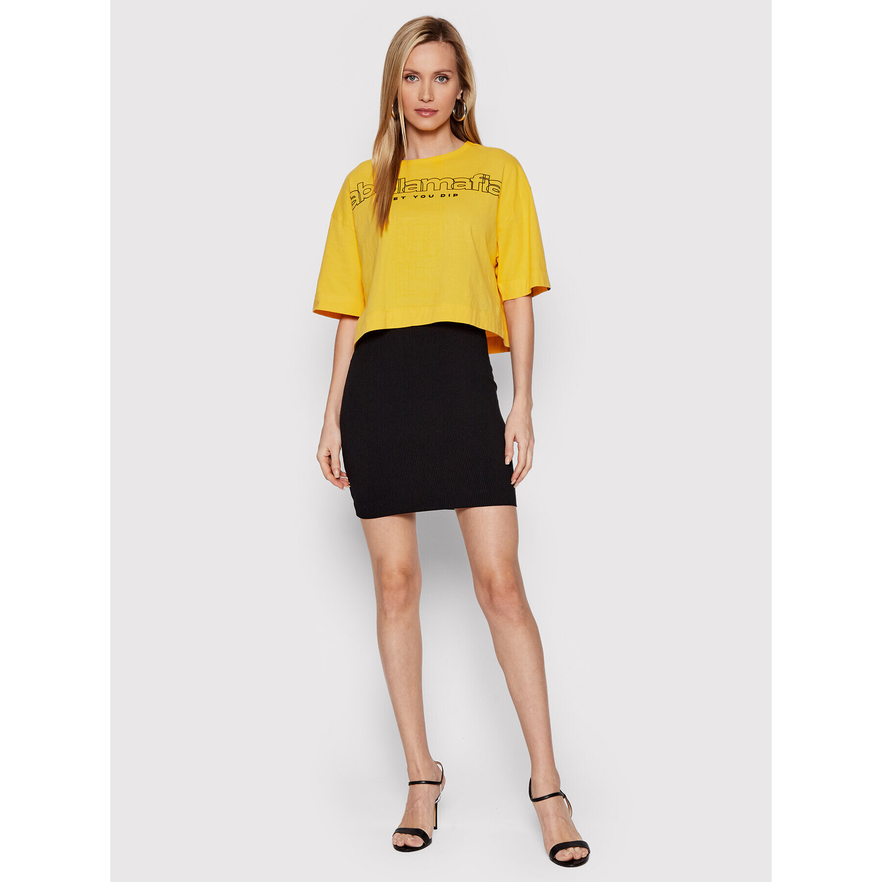 LaBellaMafia Тишърт 23665 Жълт Relaxed Fit - Pepit.bg