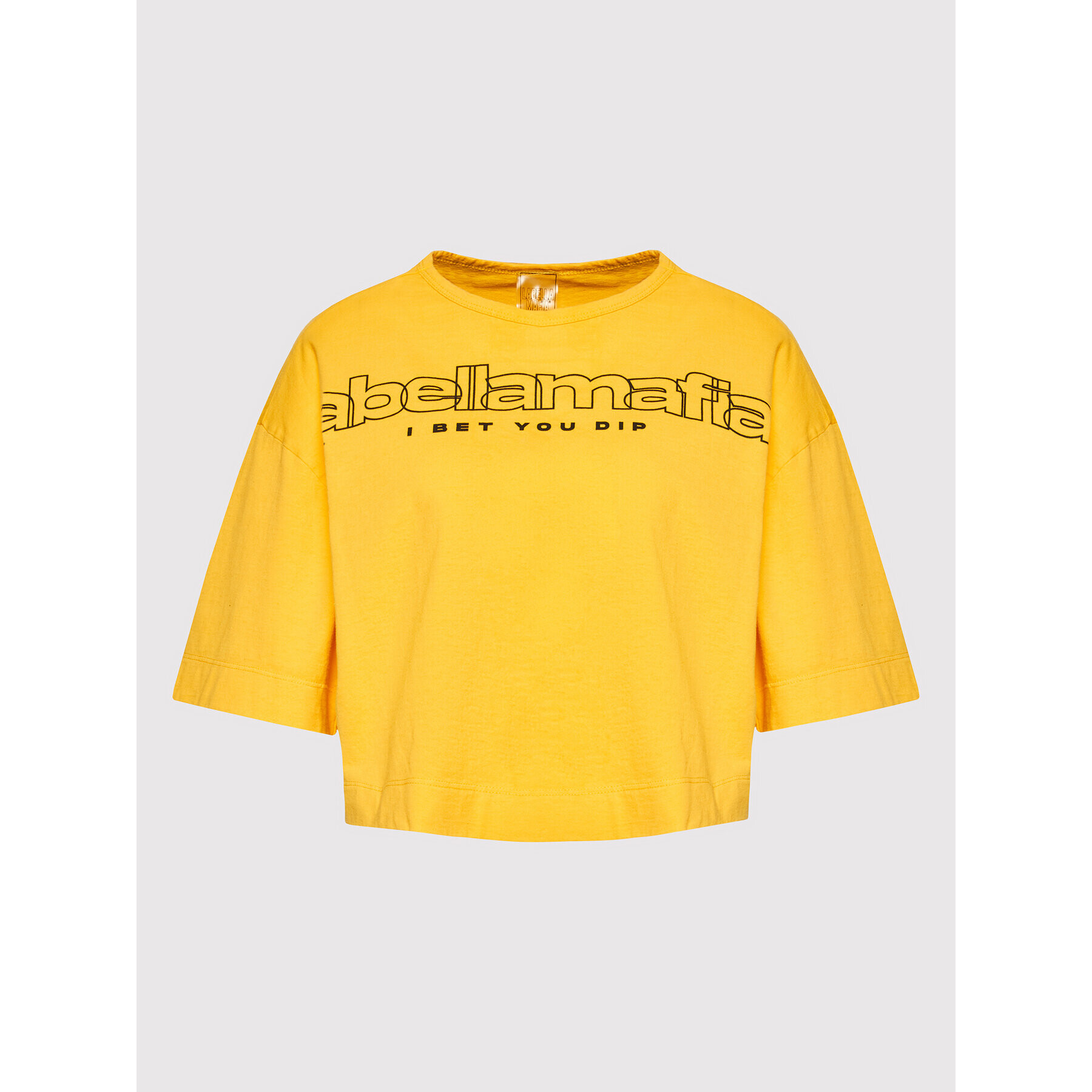 LaBellaMafia Тишърт 23665 Жълт Relaxed Fit - Pepit.bg