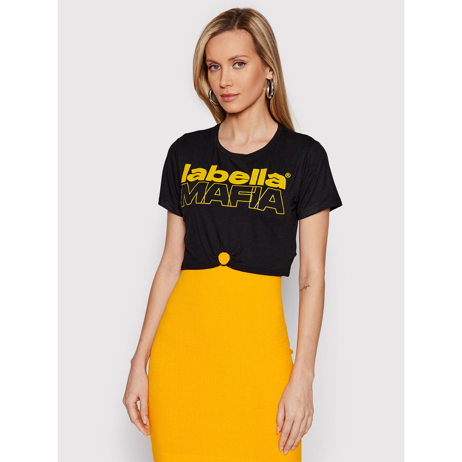 LaBellaMafia Тишърт 23666 Черен Regular Fit - Pepit.bg