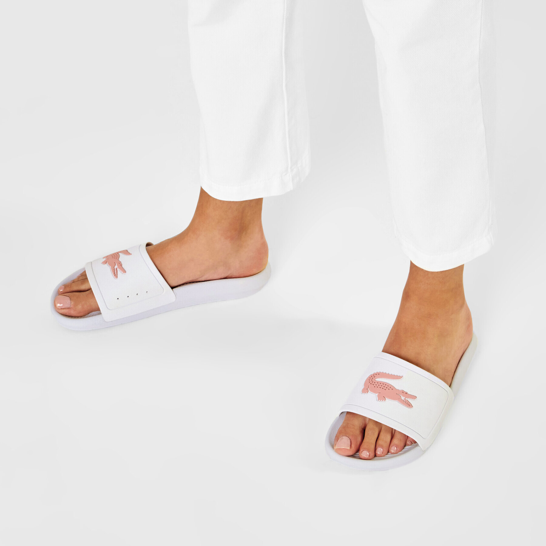 Lacoste Чехли Croco Slide 119 3 Cfa 7-37CFA00051Y9 Бял - Pepit.bg