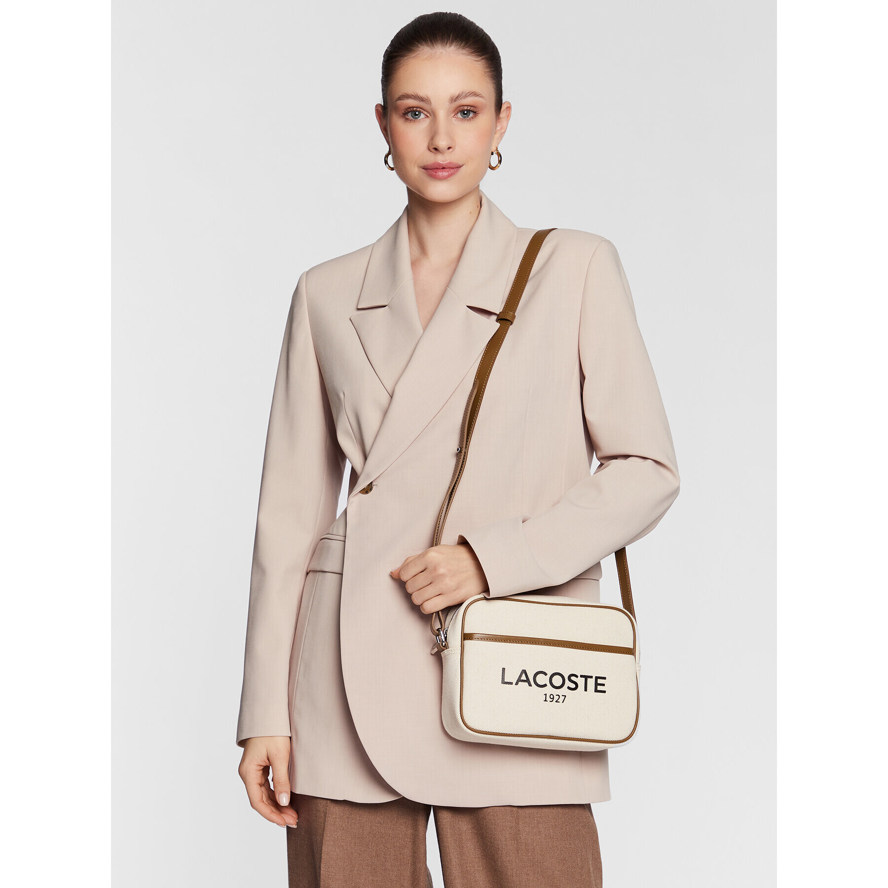 Lacoste Дамска чанта Crossover Bag NF3820TD Бежов - Pepit.bg