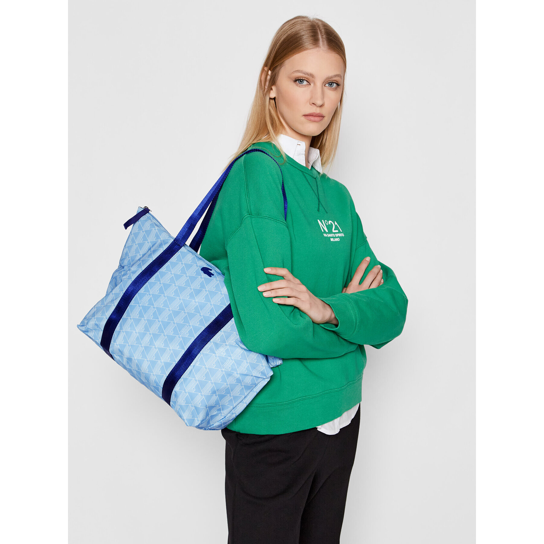 Lacoste Дамска чанта L Shopping Bag NF3834VA Син - Pepit.bg
