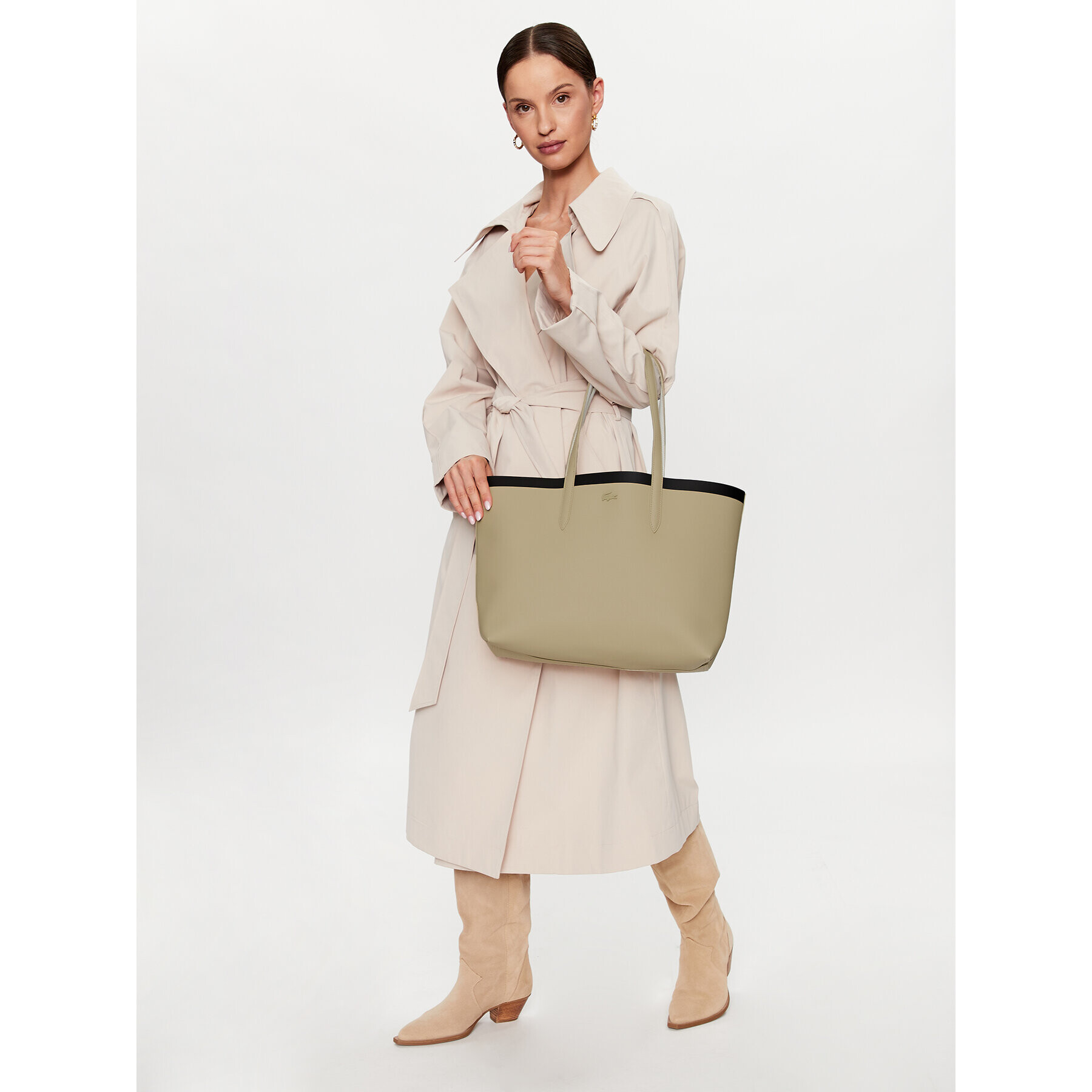Lacoste Дамска чанта Shopping Bag NF4237AS Бял - Pepit.bg
