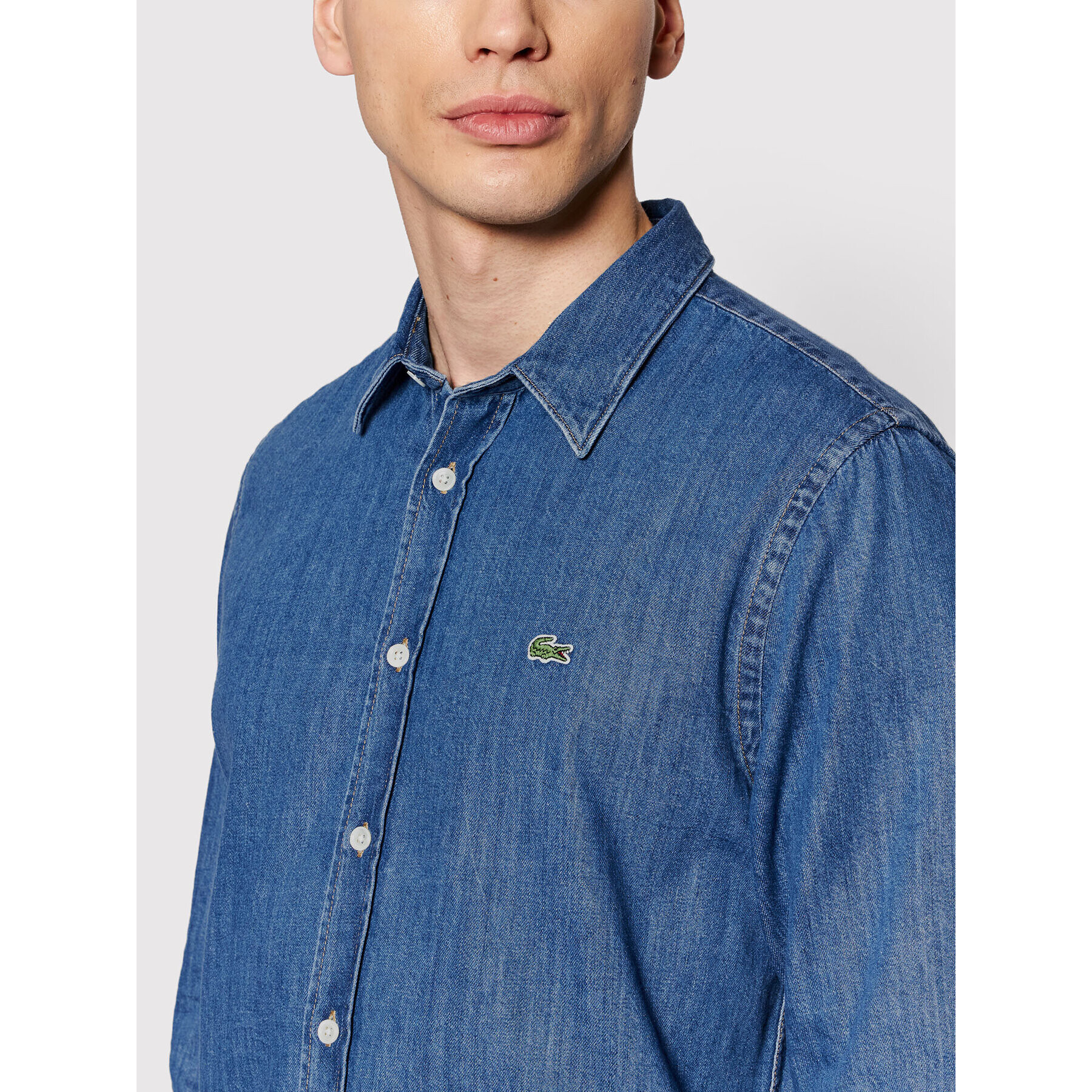 Lacoste дънкова риза CH7637 Син Regular Fit - Pepit.bg