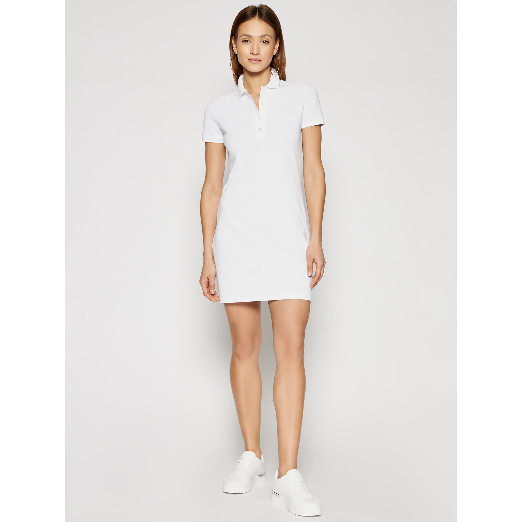 Lacoste Ежедневна рокля EF5473 Бял Slim Fit - Pepit.bg