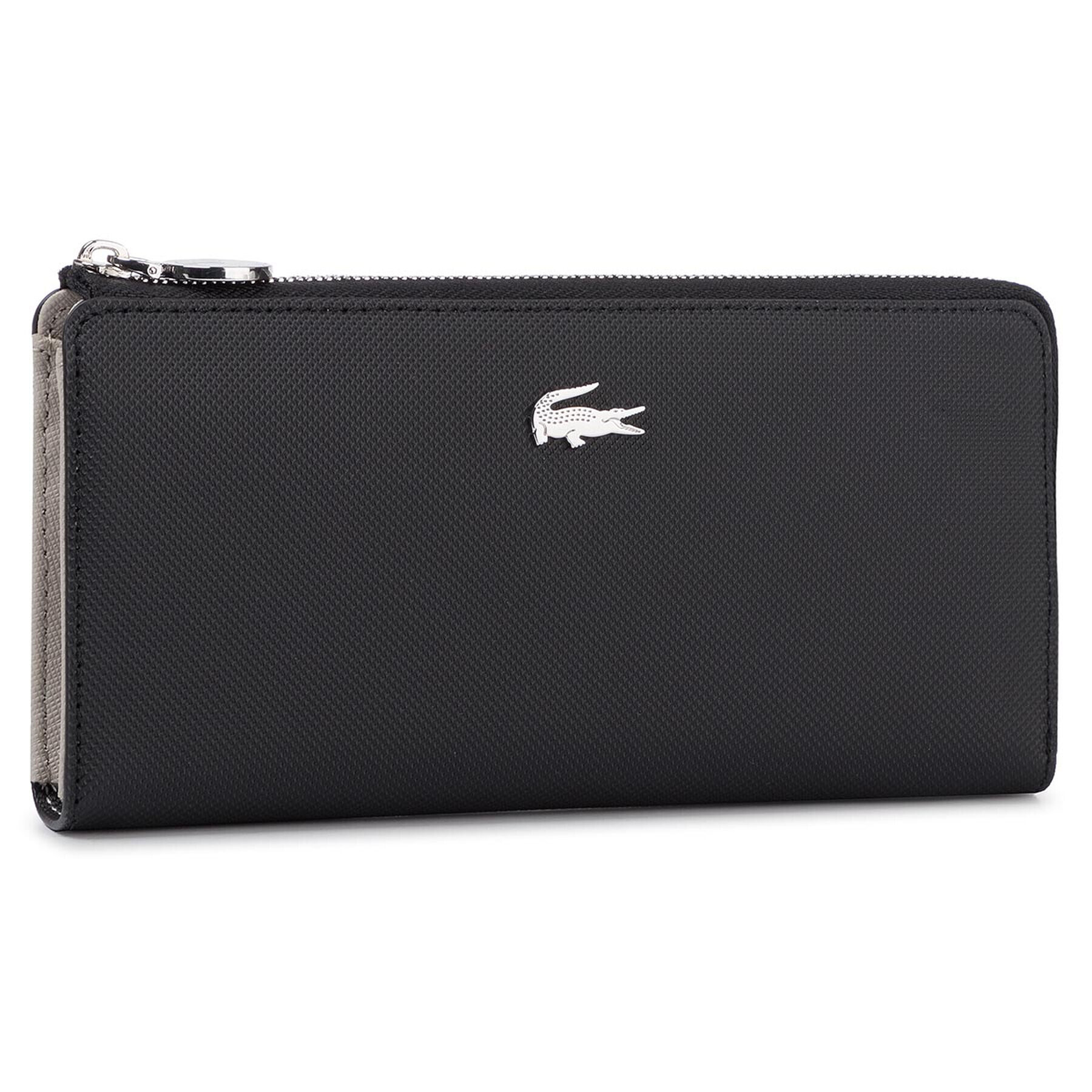 Lacoste Голям дамски портфейл Slim Zip Wallet NF2780DC Черен - Pepit.bg