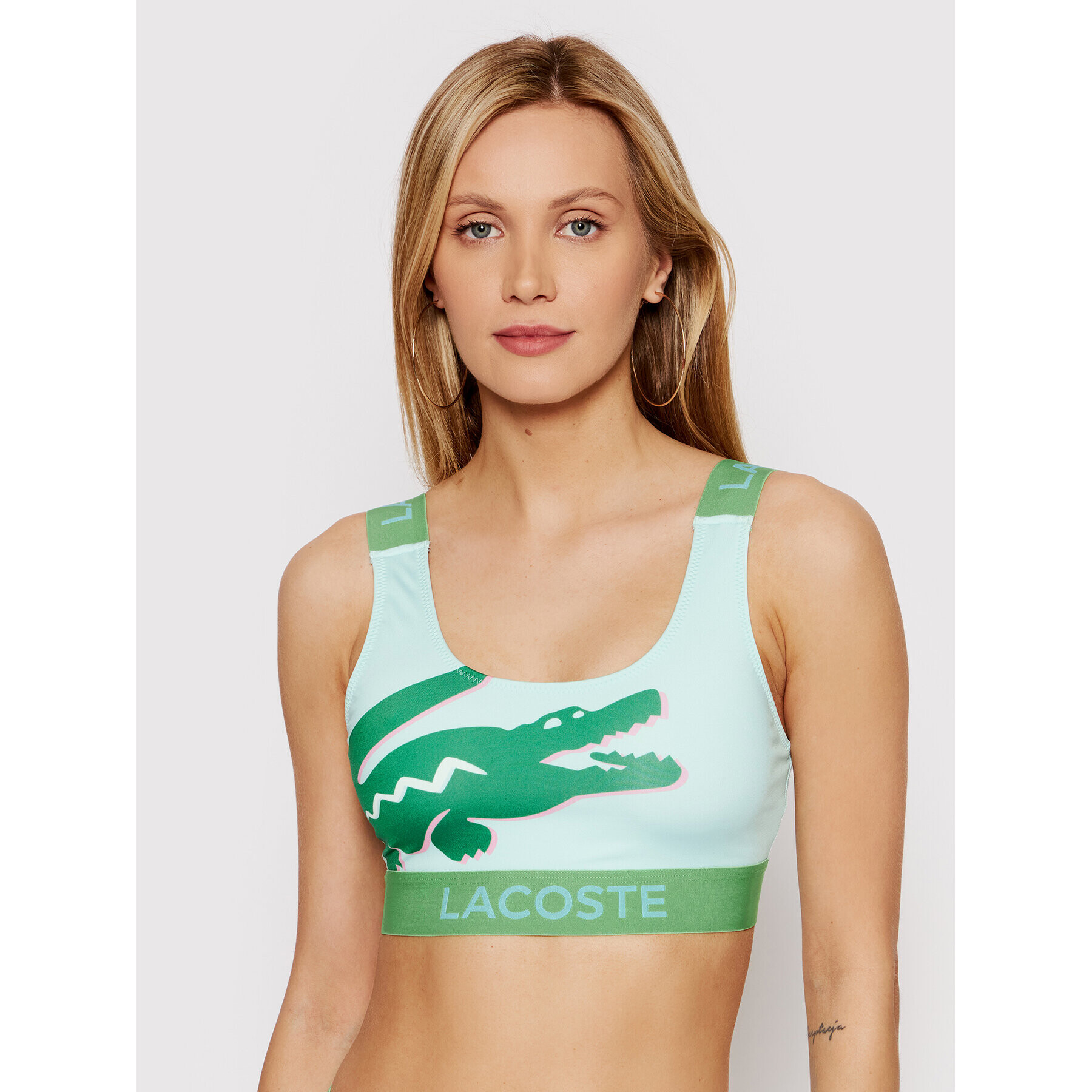 Lacoste Горнище на бански MF3389 Зелен - Pepit.bg