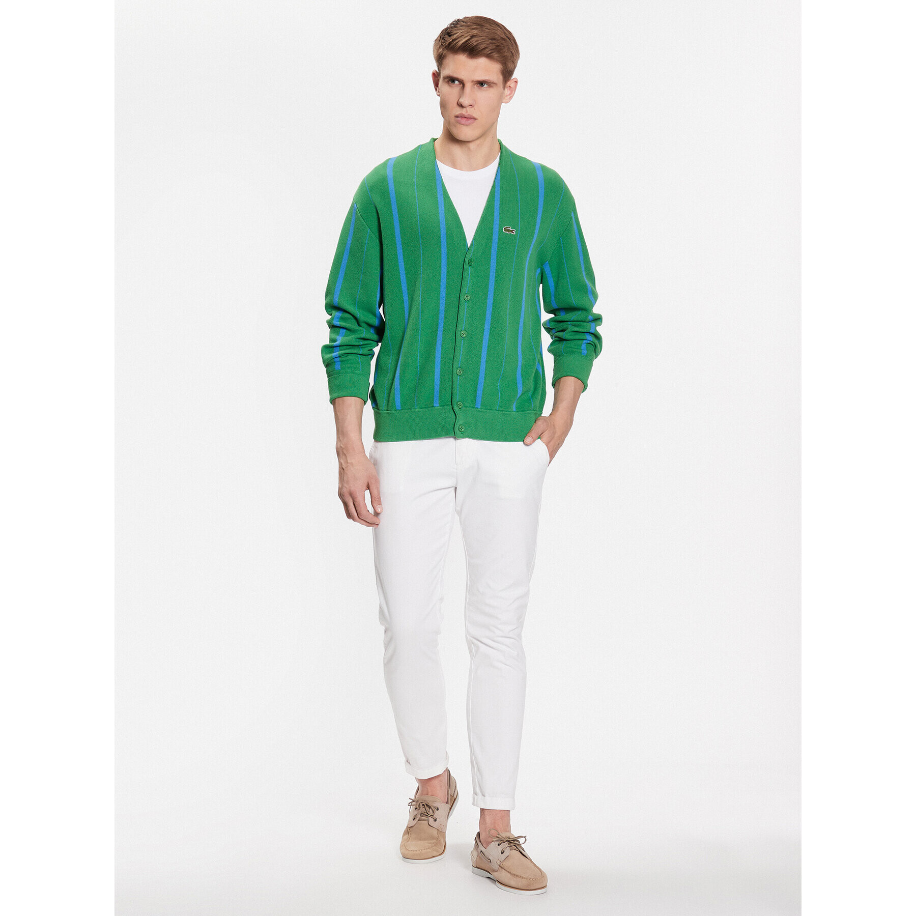 Lacoste Кардиган AH6886 Зелен Regular Fit - Pepit.bg