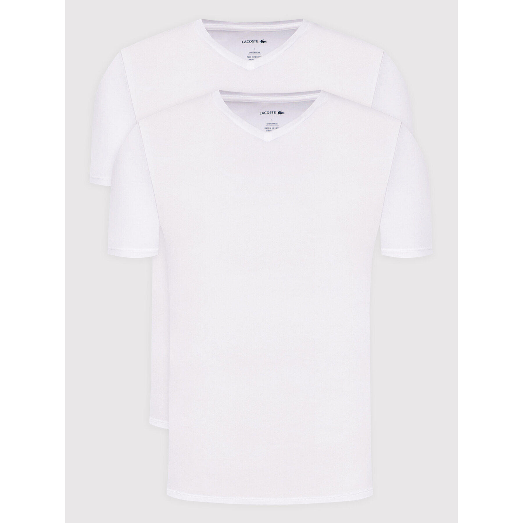 Lacoste Комплект 2 тишъртки TH3457 Бял Regular Fit - Pepit.bg