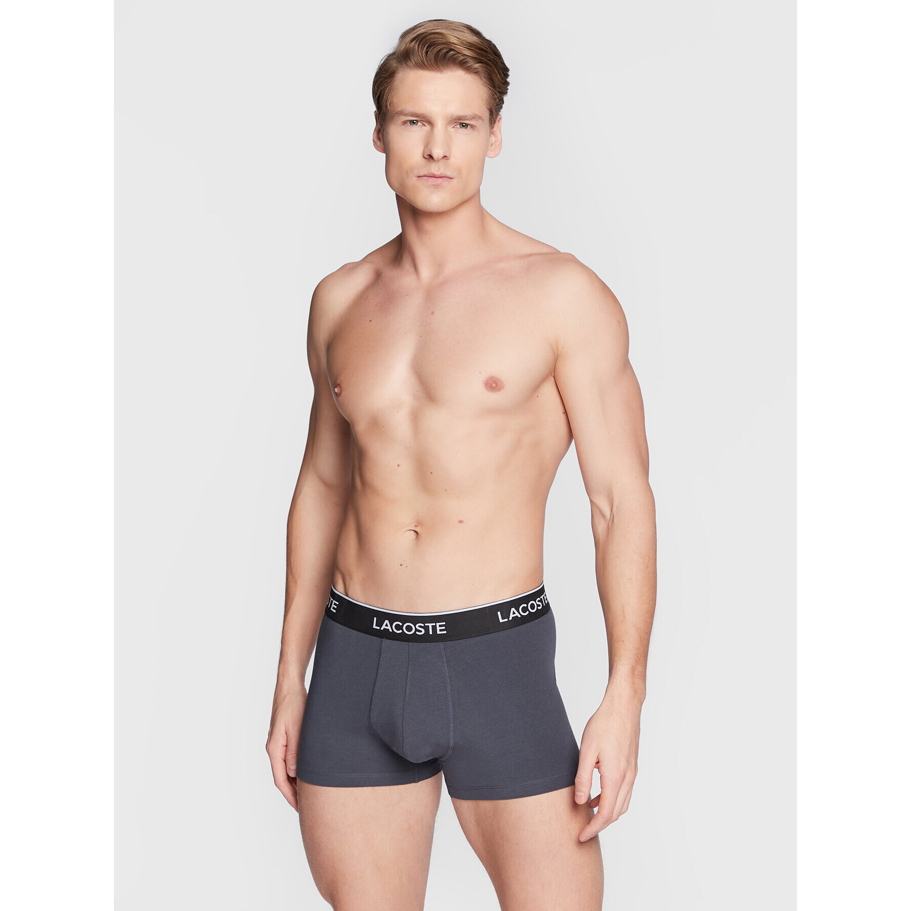 Lacoste Комплект 3 чифта боксерки 5H3401 Сив - Pepit.bg
