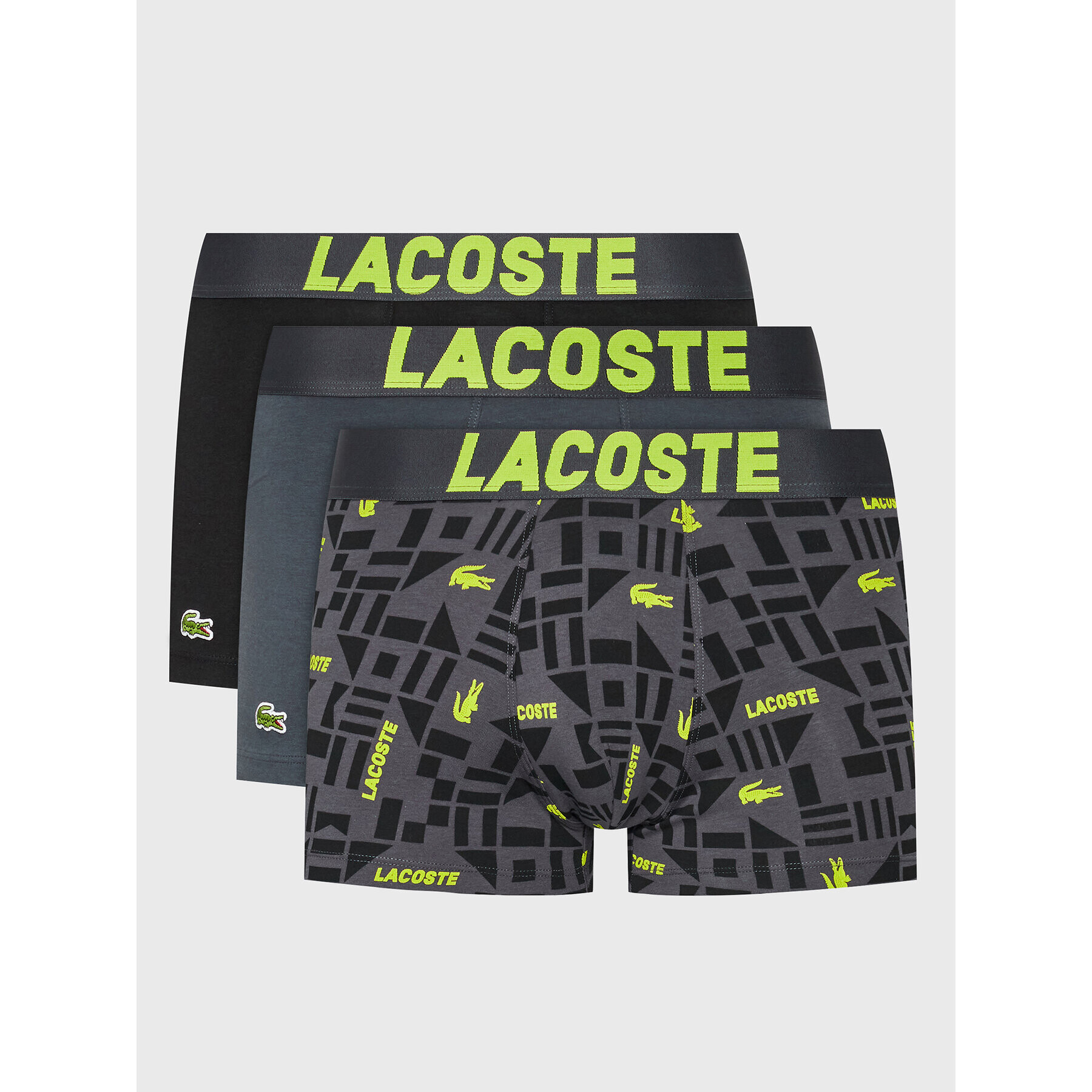 Lacoste Комплект 3 чифта боксерки 5H9956 Сив - Pepit.bg