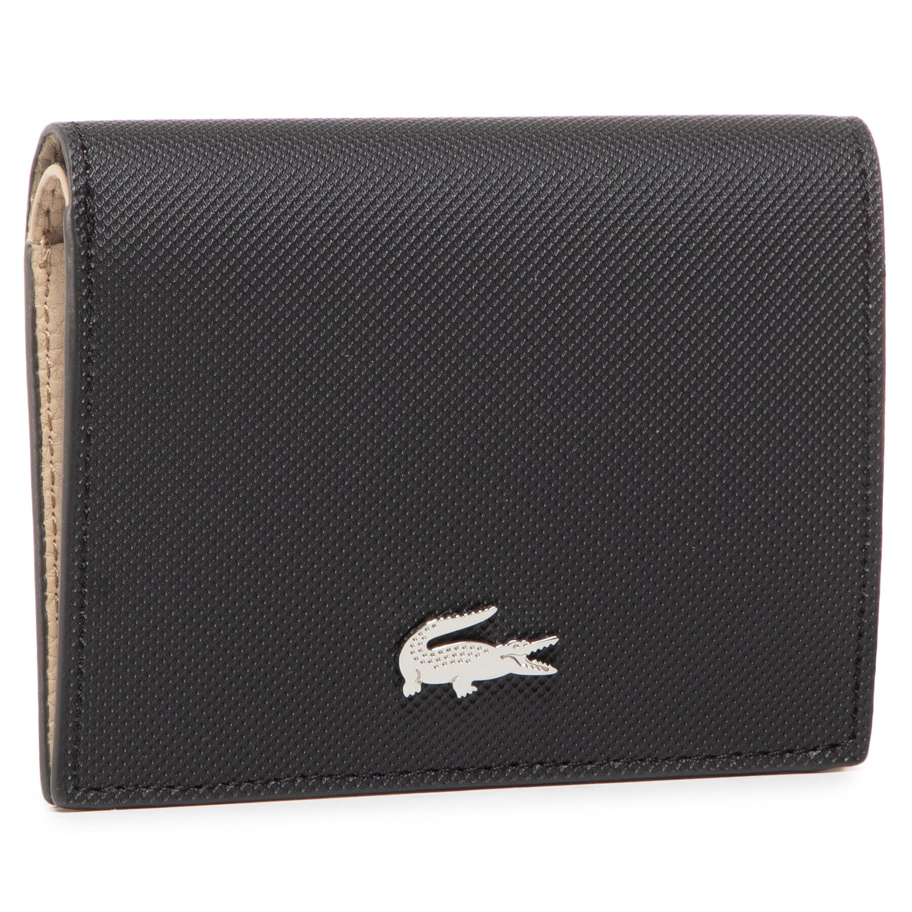 Lacoste Малък дамски портфейл Double Purse With Coin NF3252AA Черен - Pepit.bg