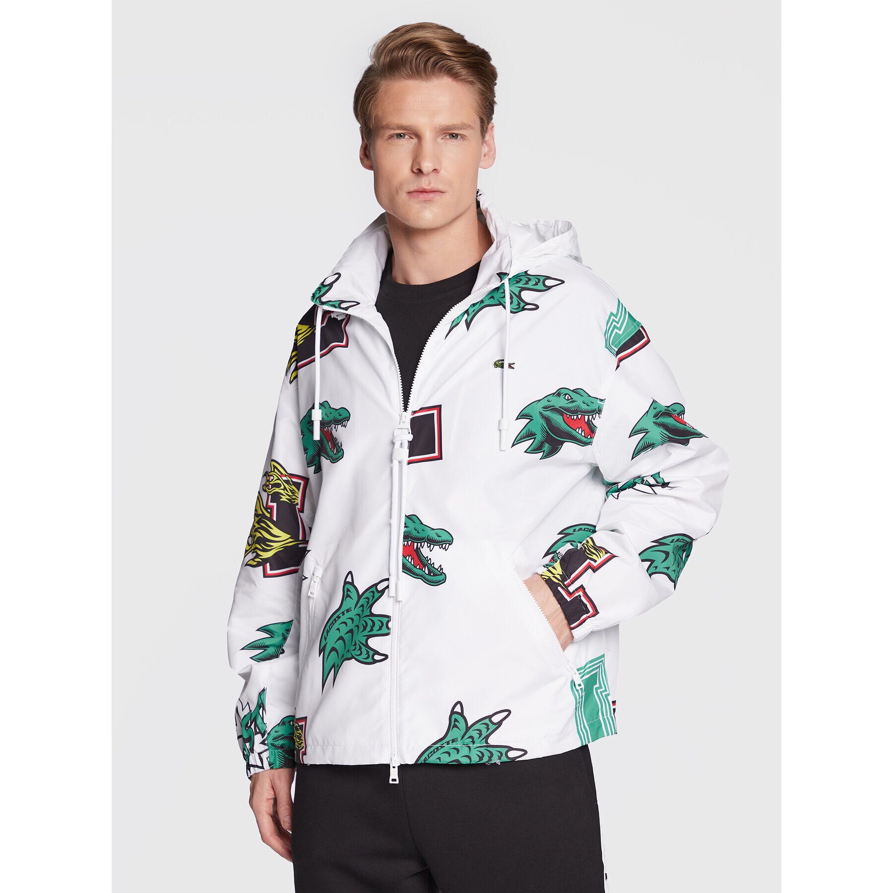 Lacoste Преходно яке BH1481 Бял Oversize - Pepit.bg