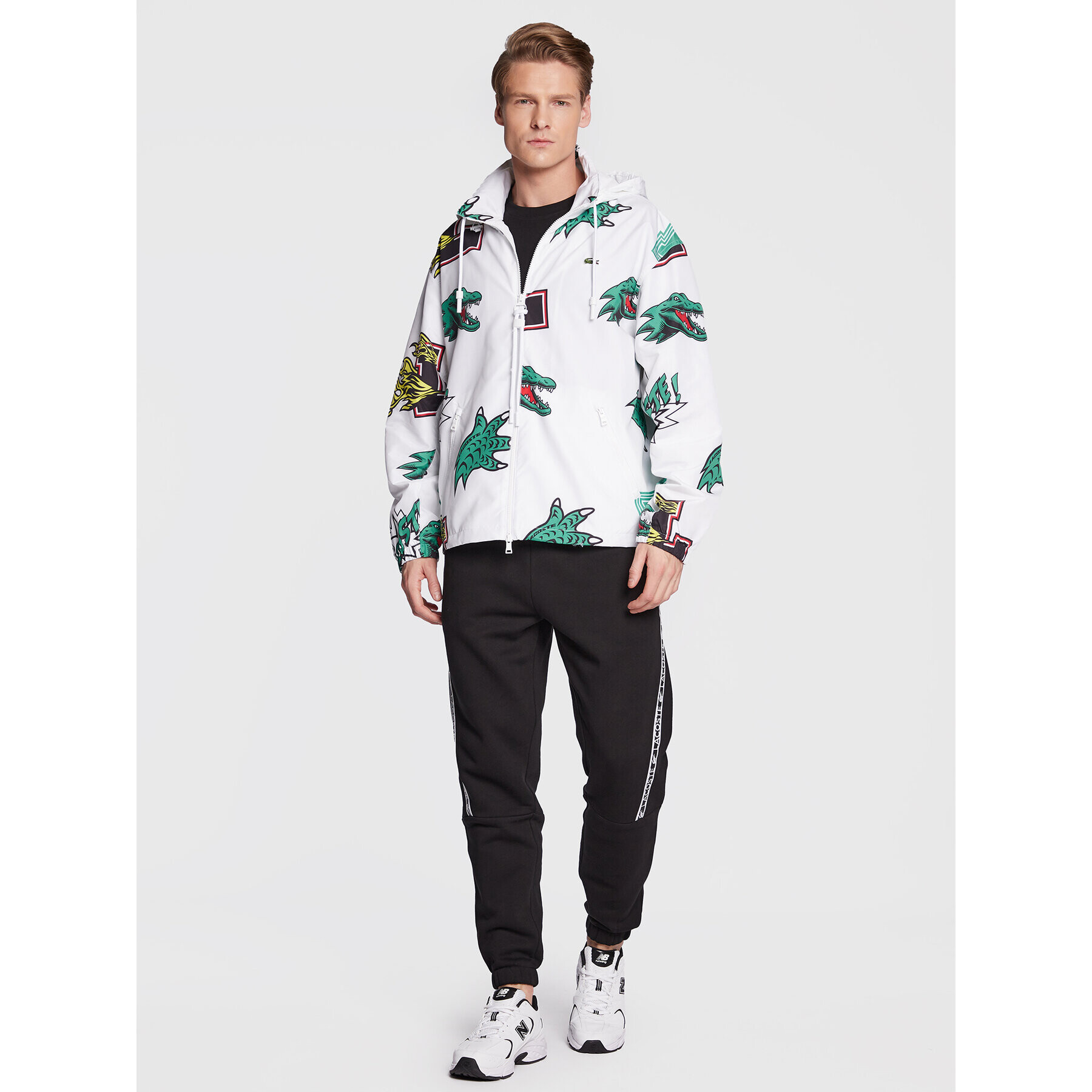 Lacoste Преходно яке BH1481 Бял Oversize - Pepit.bg