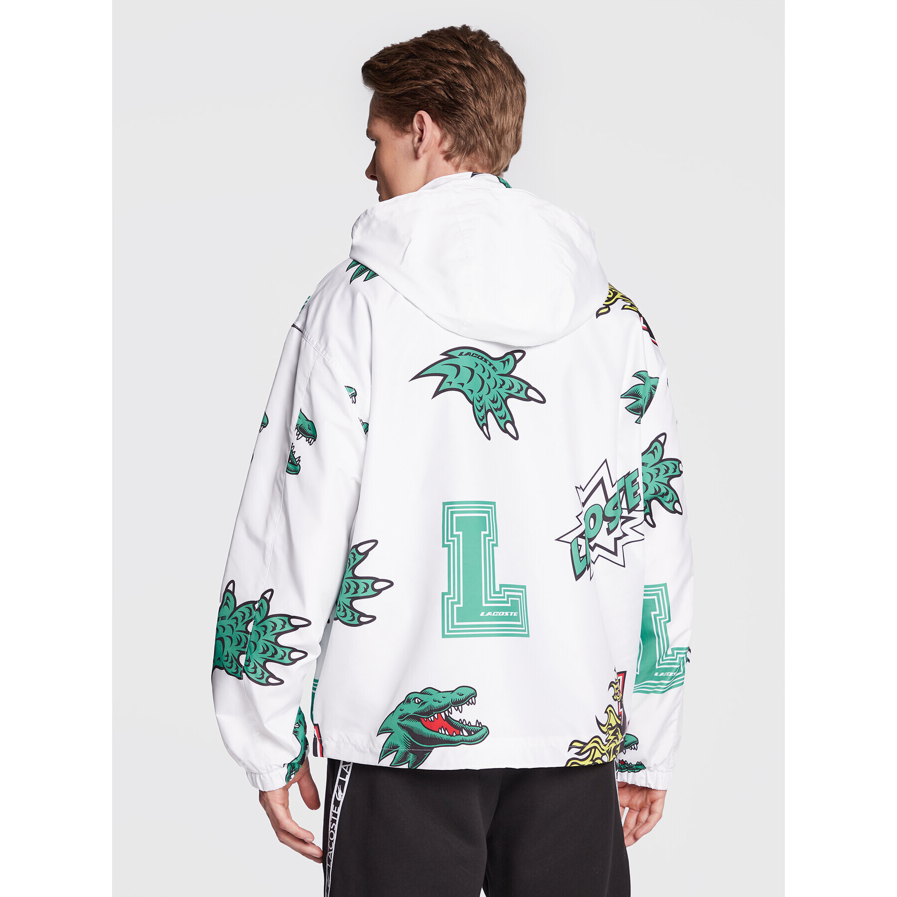 Lacoste Преходно яке BH1481 Бял Oversize - Pepit.bg