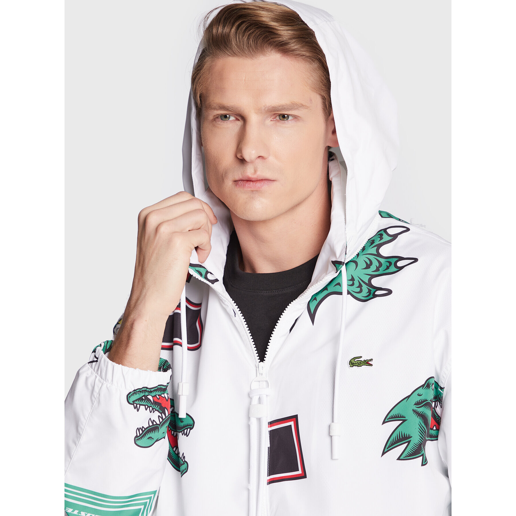 Lacoste Преходно яке BH1481 Бял Oversize - Pepit.bg