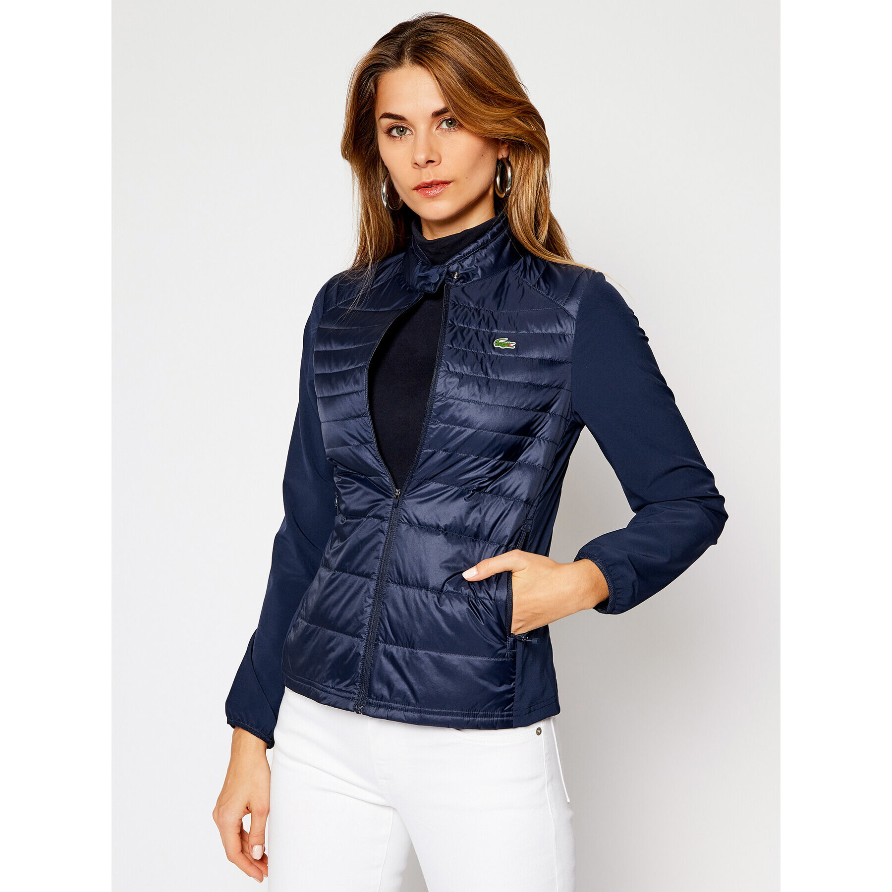 Lacoste Пухено яке BF9267 Тъмносин Regular Fit - Pepit.bg