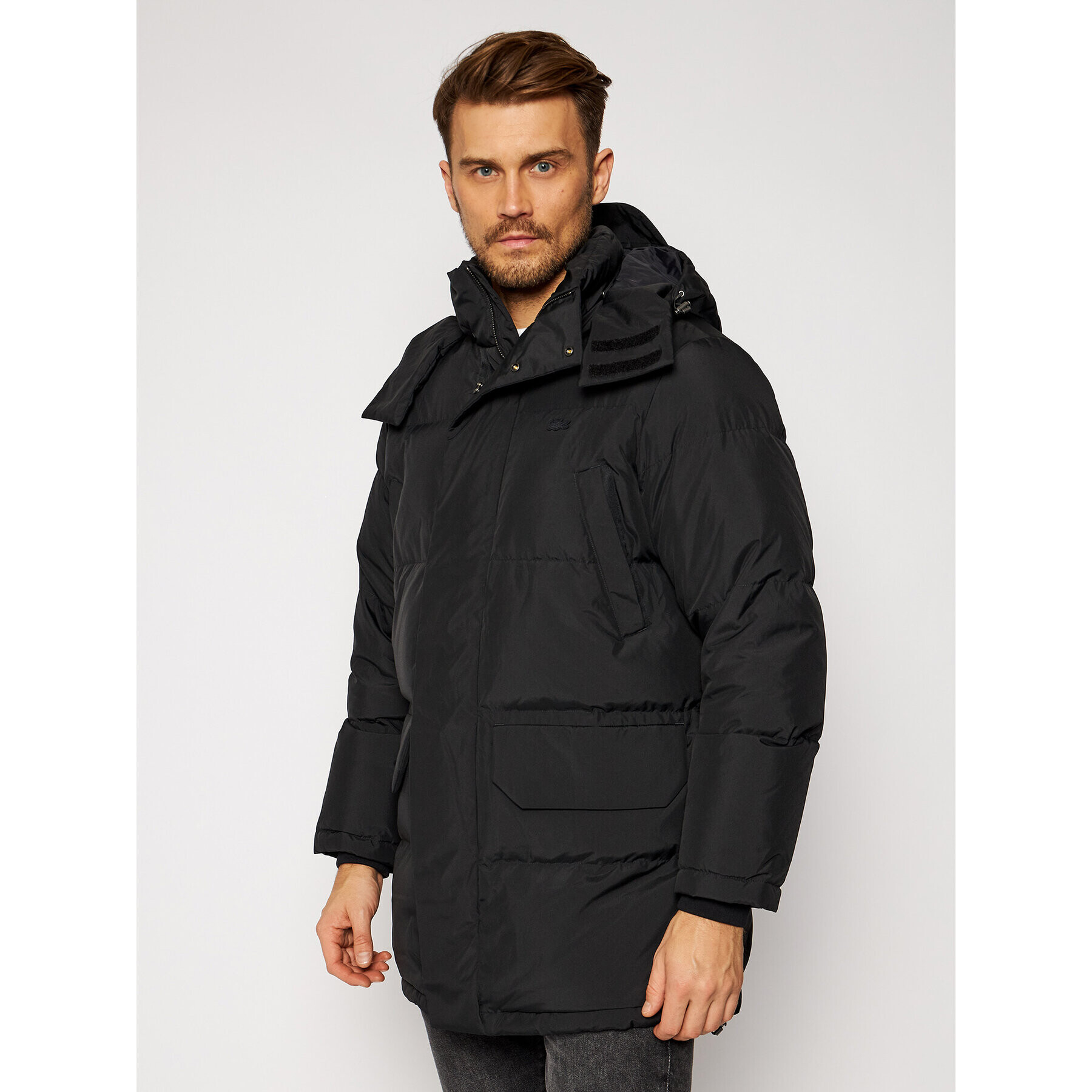 Lacoste Пухено яке BH1960 Черен Regular Fit - Pepit.bg