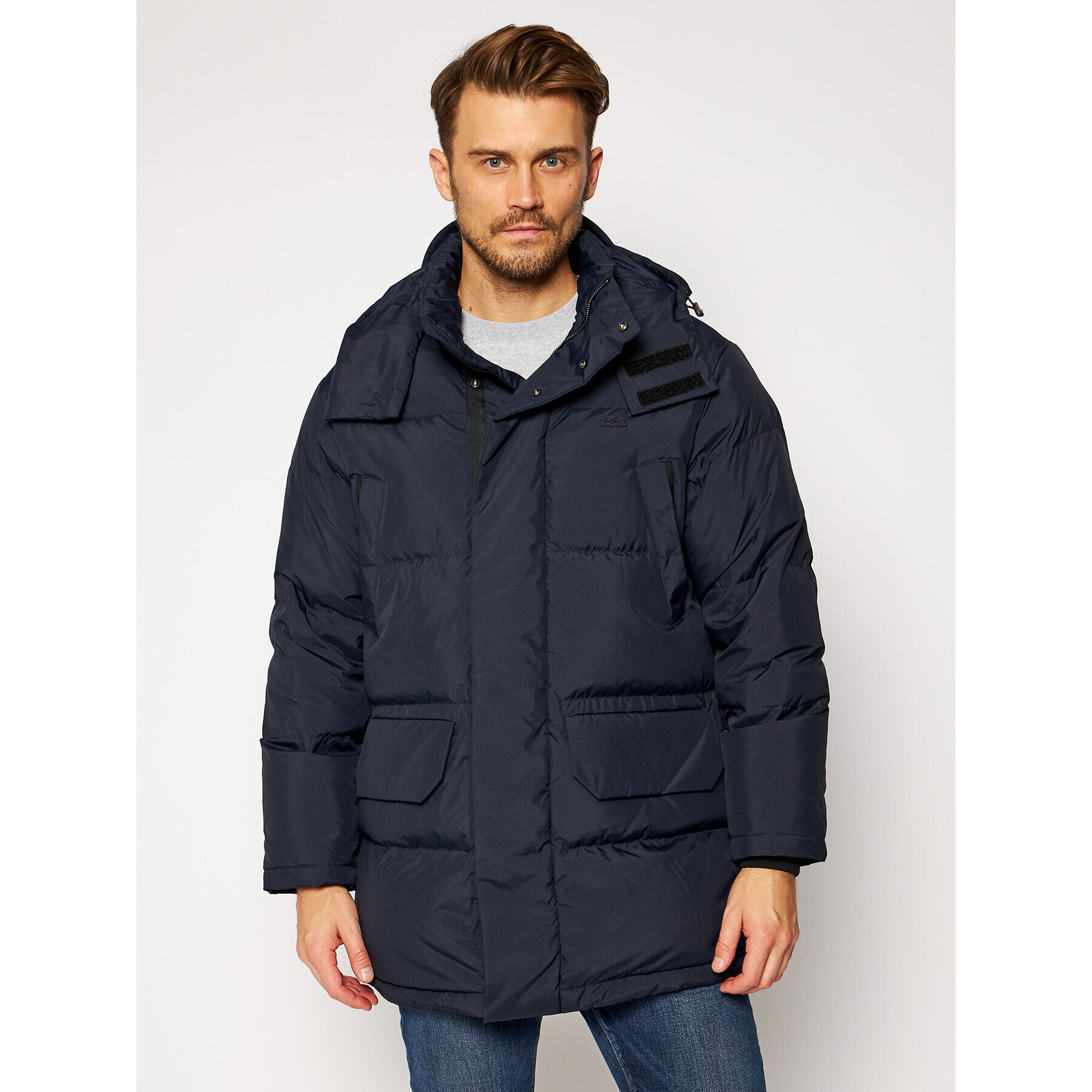 Lacoste Пухено яке BH1960 Тъмносин Regular Fit - Pepit.bg