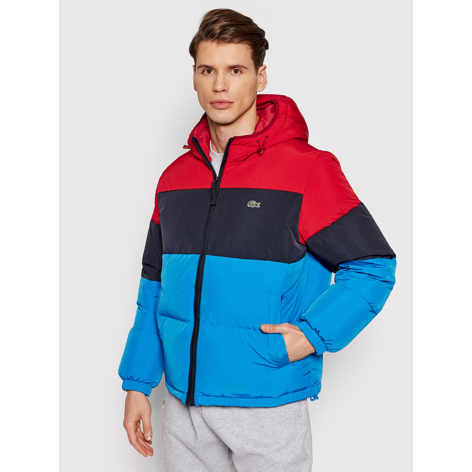 Lacoste Пухено яке BH1966 Червен Regular Fit - Pepit.bg