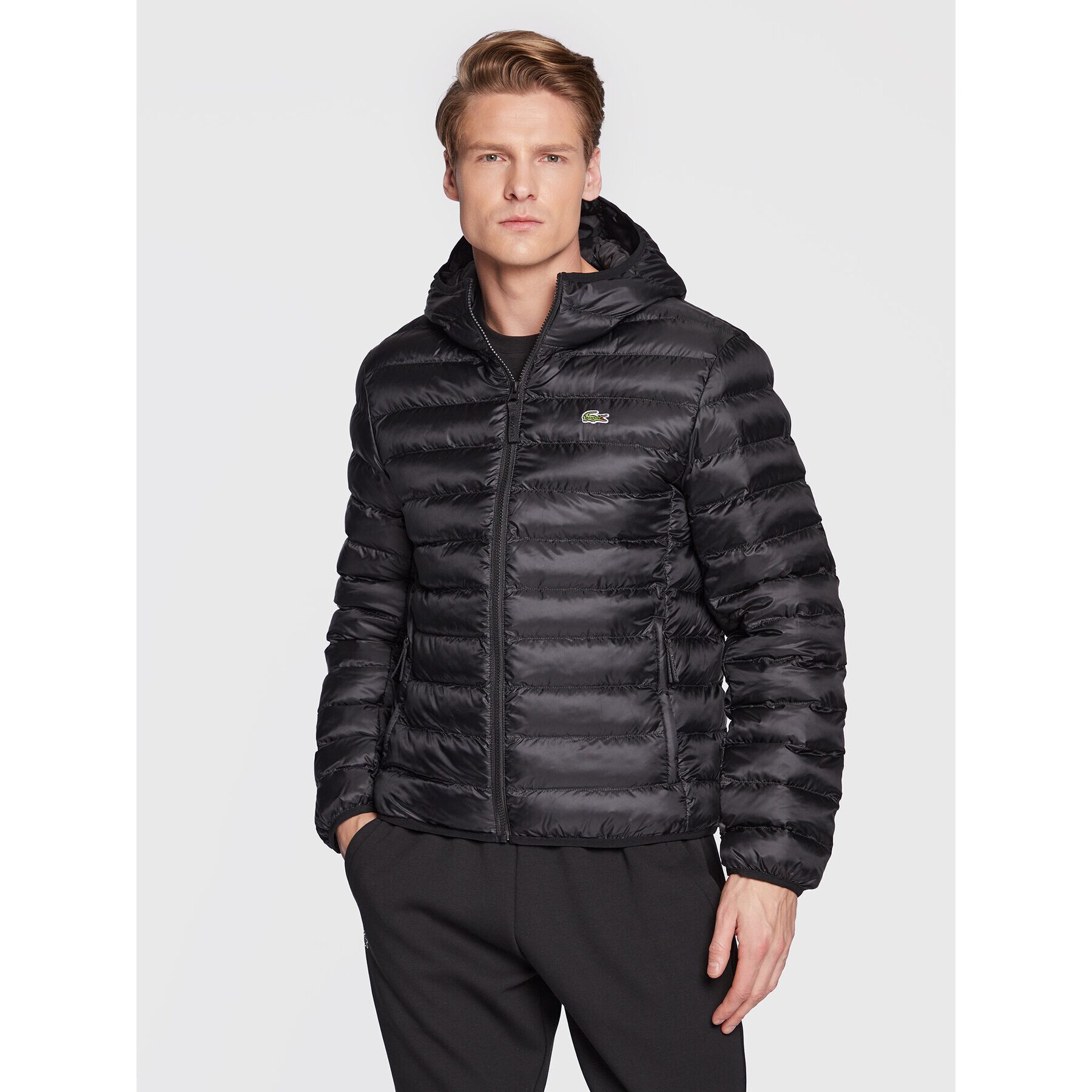 Lacoste Пухено яке BH0539 Черен Regular Fit - Pepit.bg