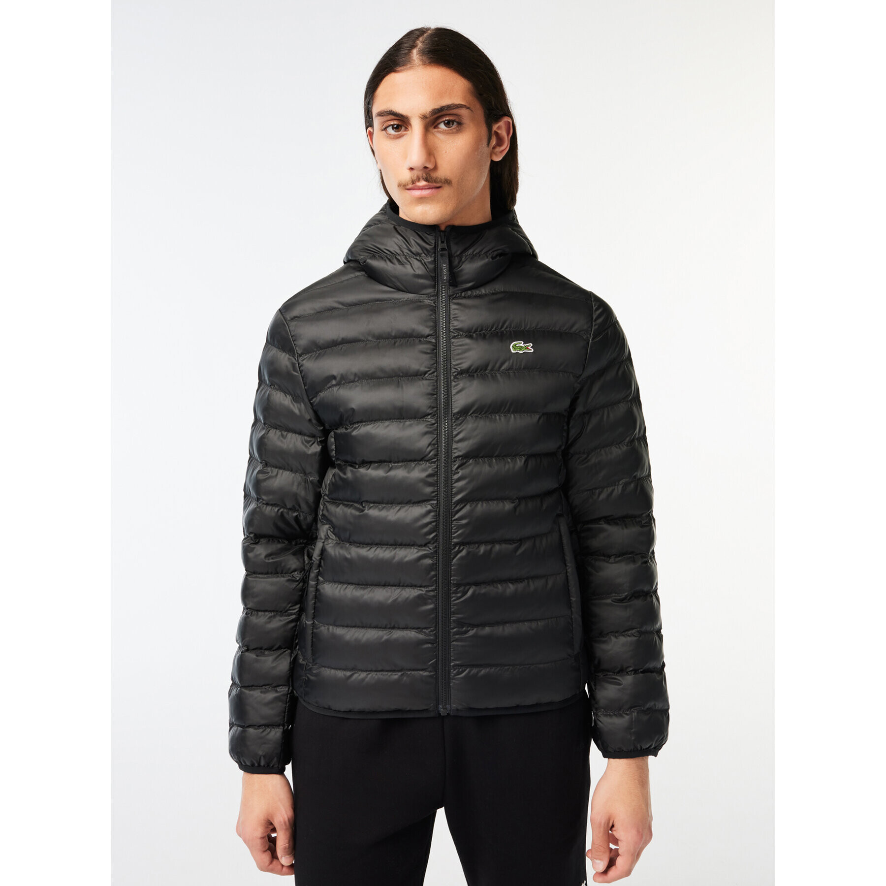 Lacoste Пухено яке BH0539 Черен Regular Fit - Pepit.bg