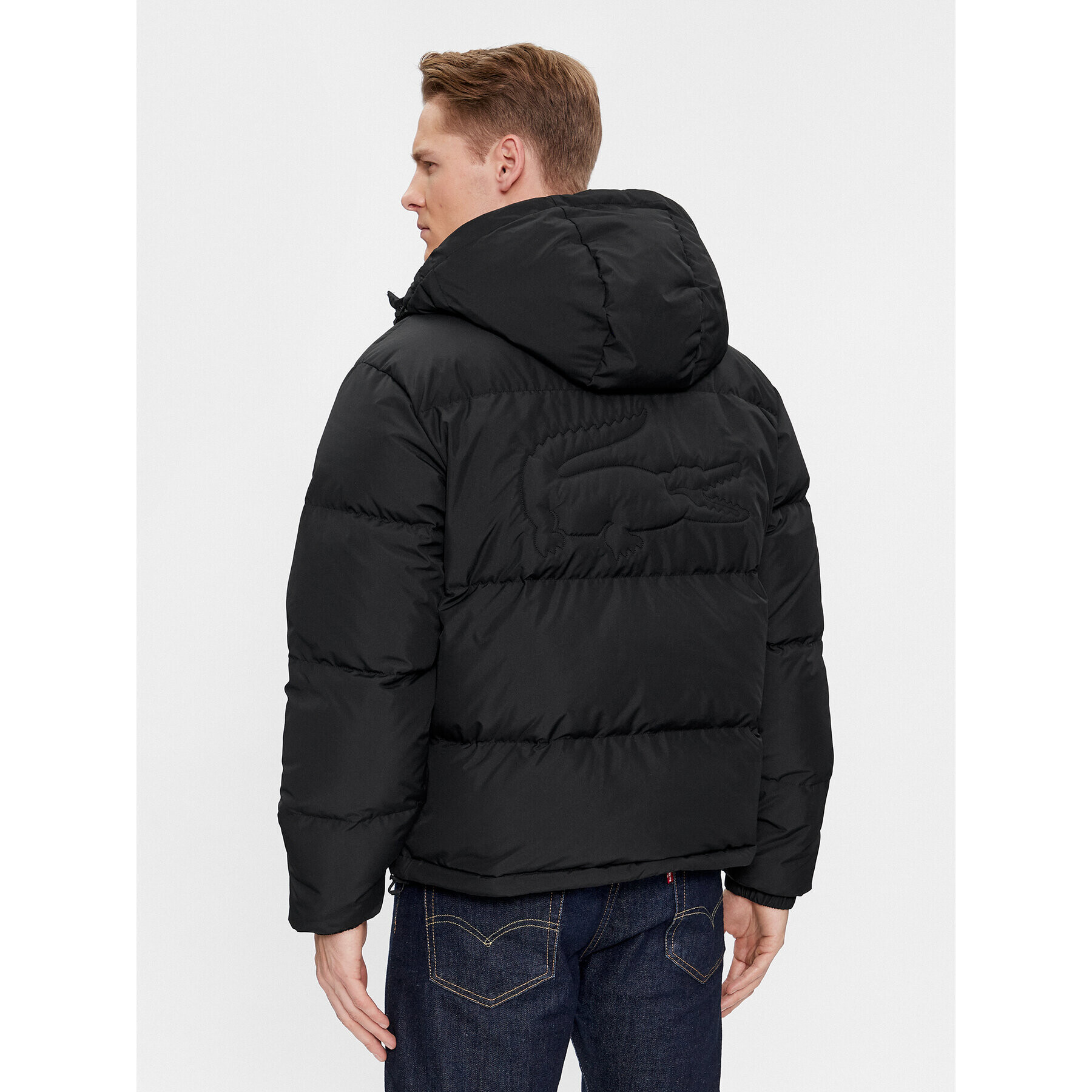 Lacoste Пухено яке BH3522 Черен Regular Fit - Pepit.bg