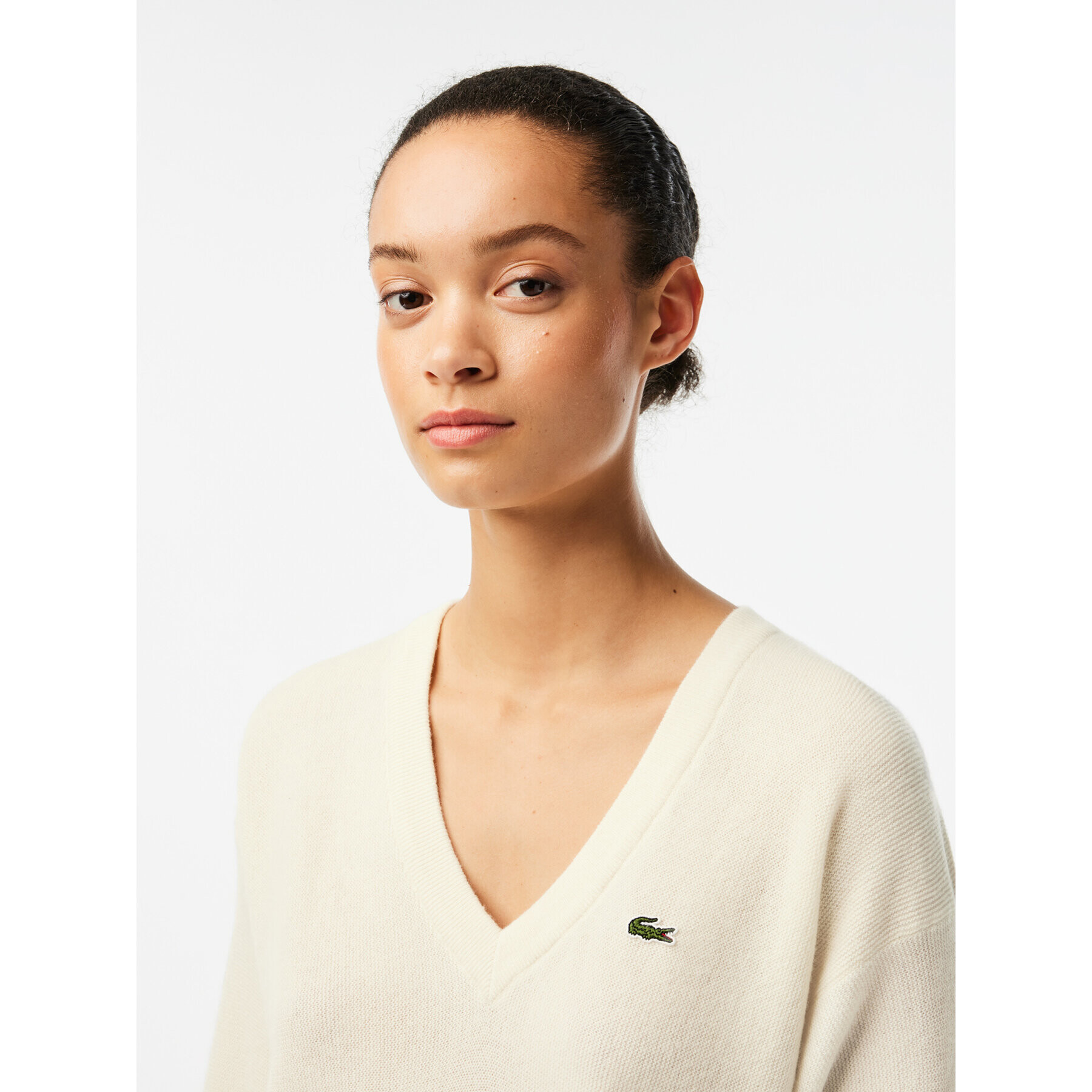 Lacoste Пуловер AF9554 Екрю Regular Fit - Pepit.bg