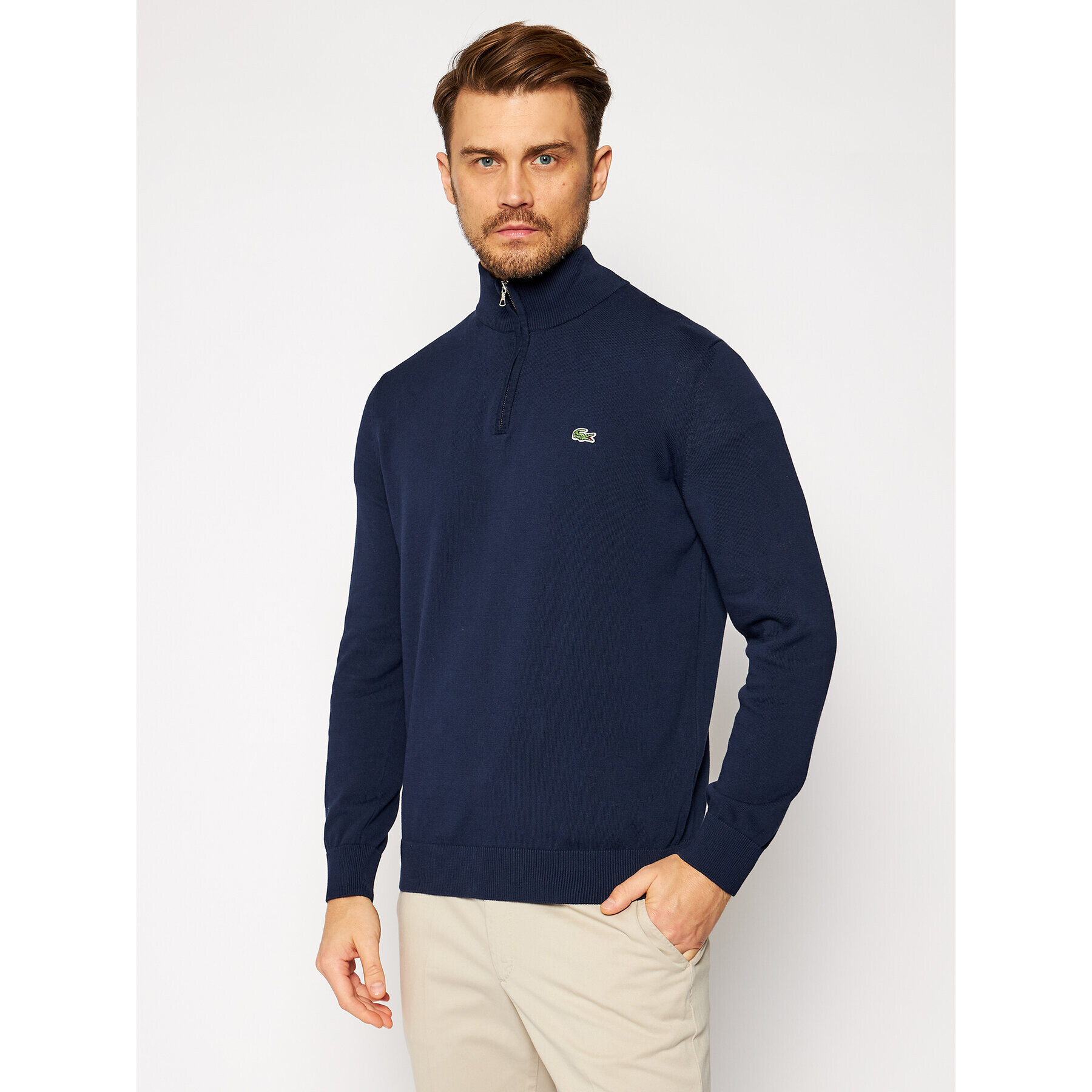 Lacoste Пуловер AH1980 Тъмносин Classic Fit - Pepit.bg