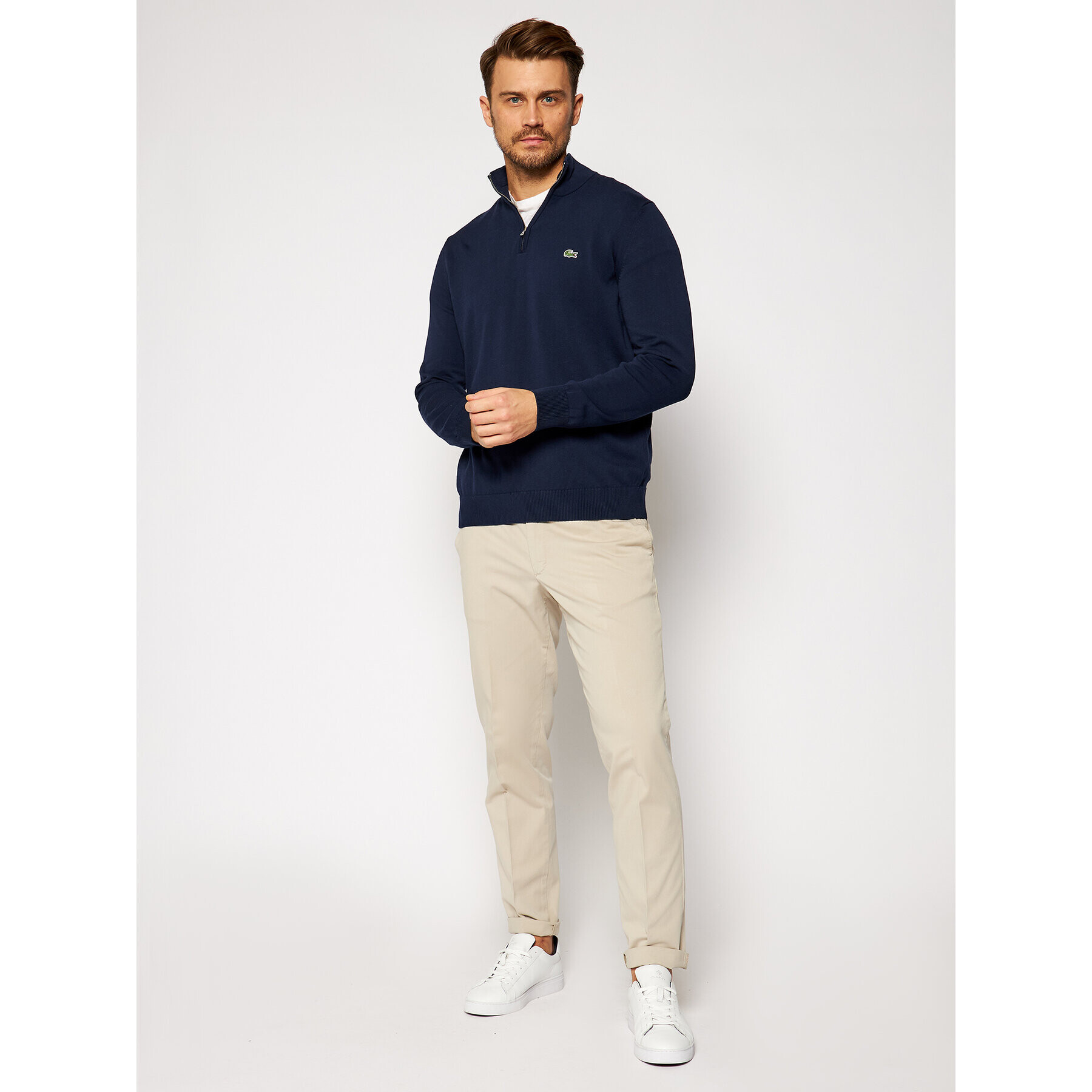 Lacoste Пуловер AH1980 Тъмносин Classic Fit - Pepit.bg