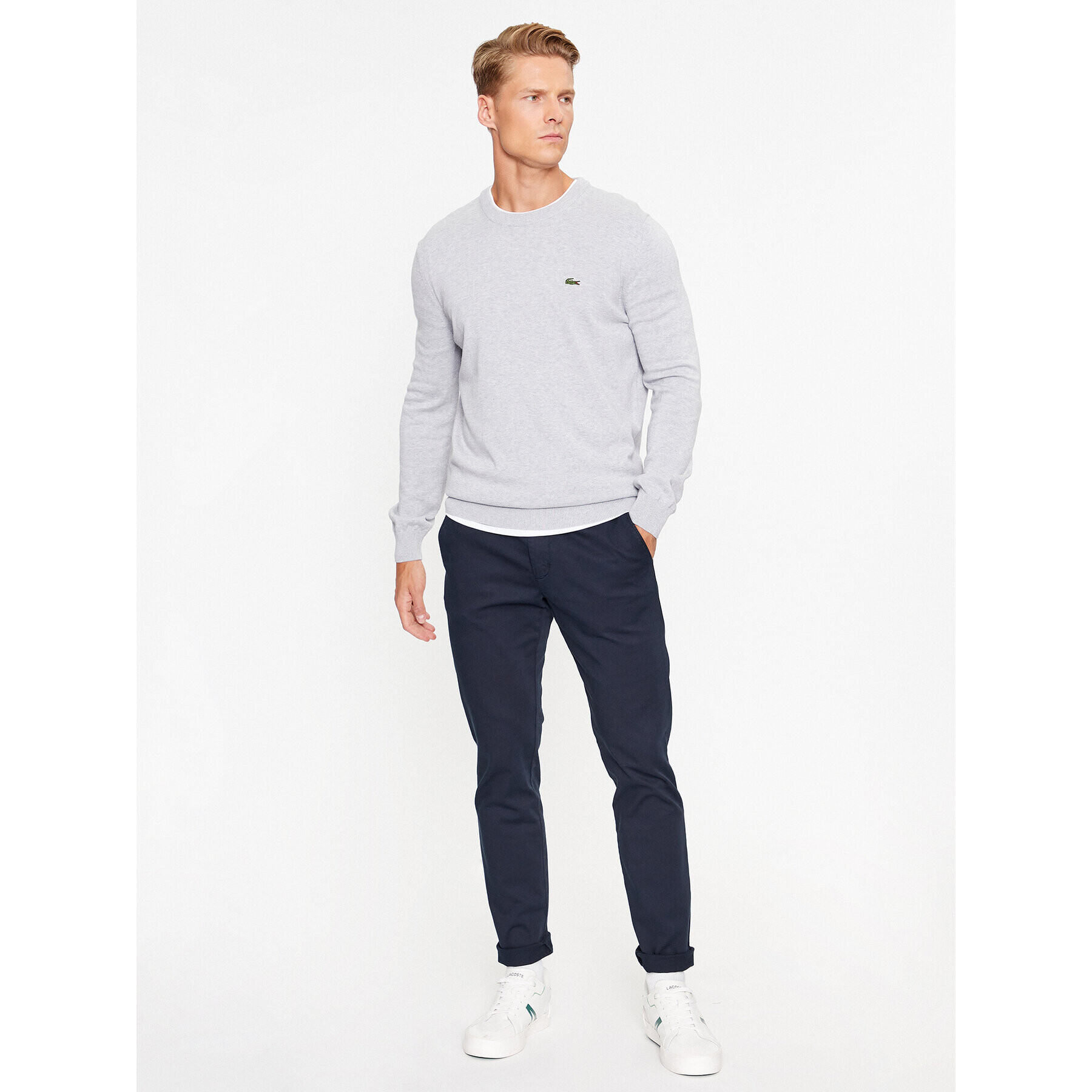 Lacoste Пуловер AH1985 Сив Regular Fit - Pepit.bg