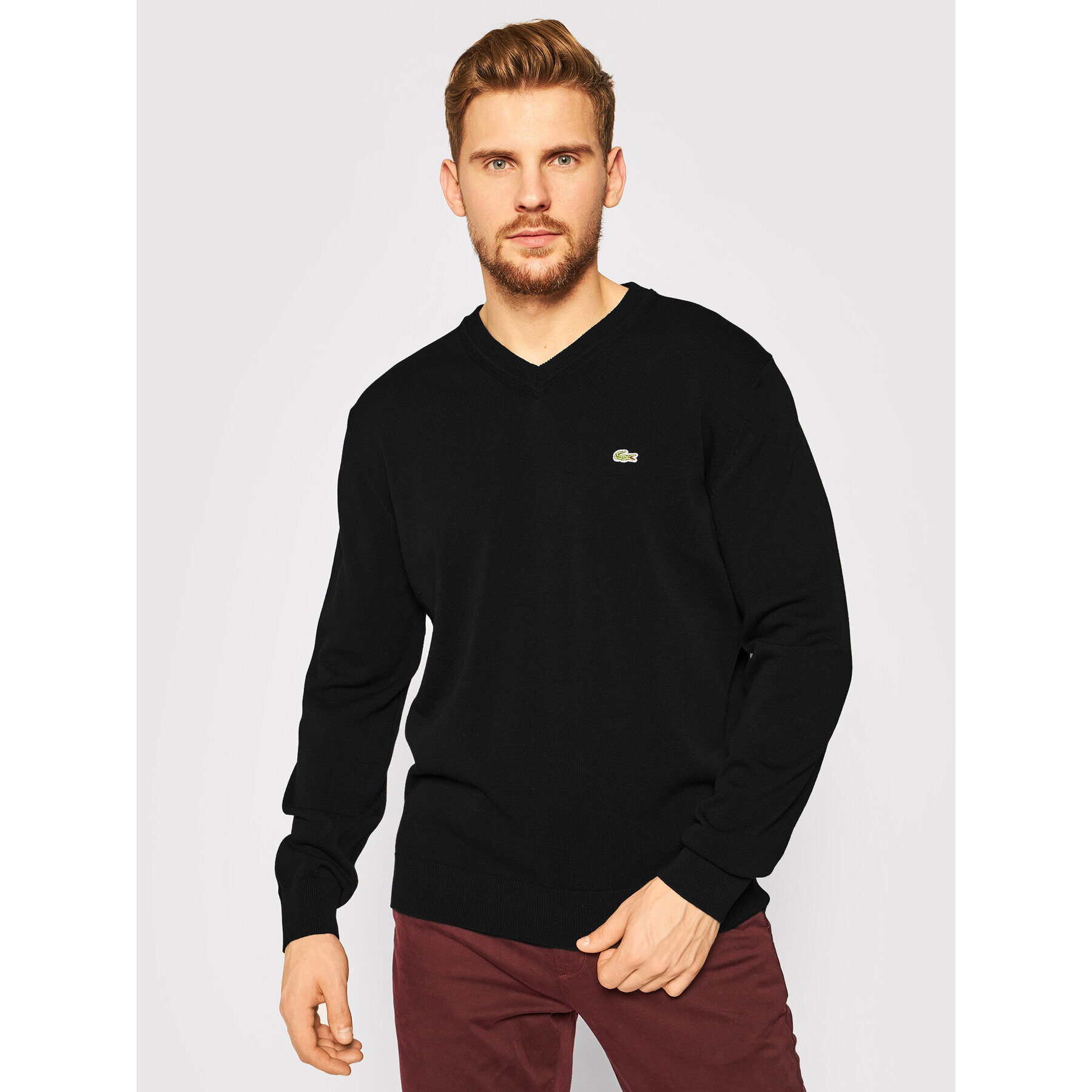 Lacoste Пуловер AH2183 Черен Classic Fit - Pepit.bg