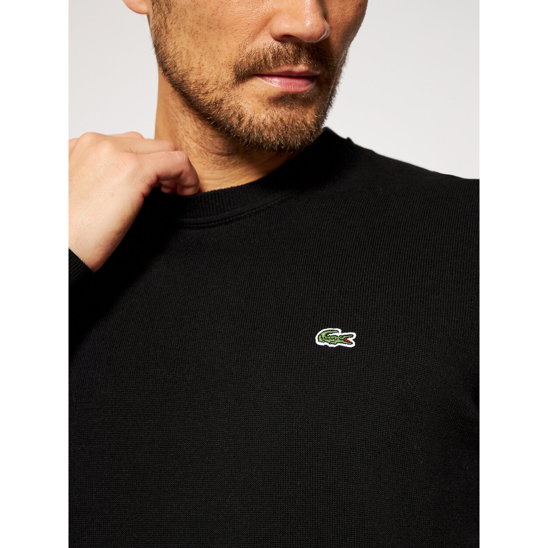 Lacoste Пуловер AH2193 Черен Classic Fit - Pepit.bg