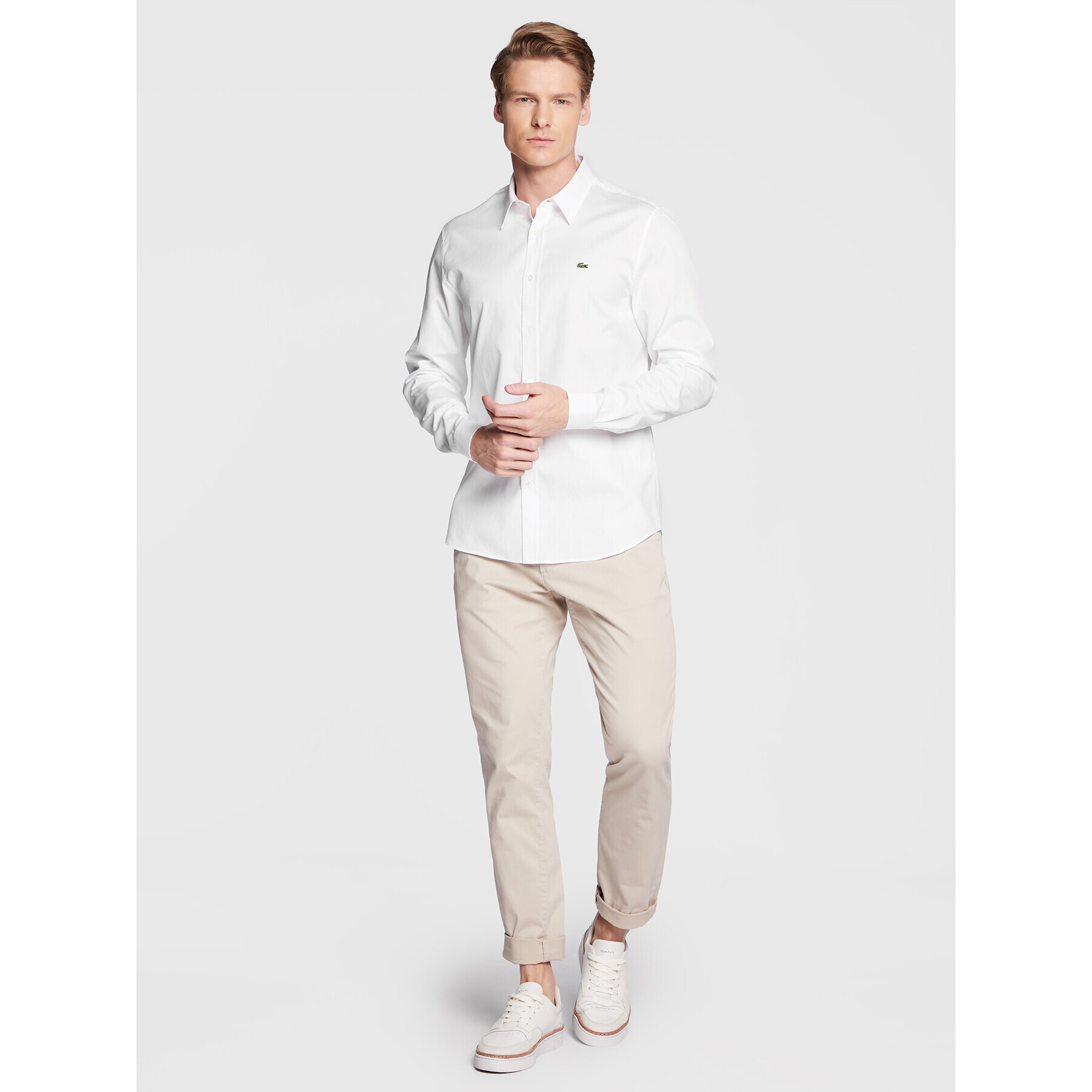 Lacoste Риза CH1843 Бял Slim Fit - Pepit.bg