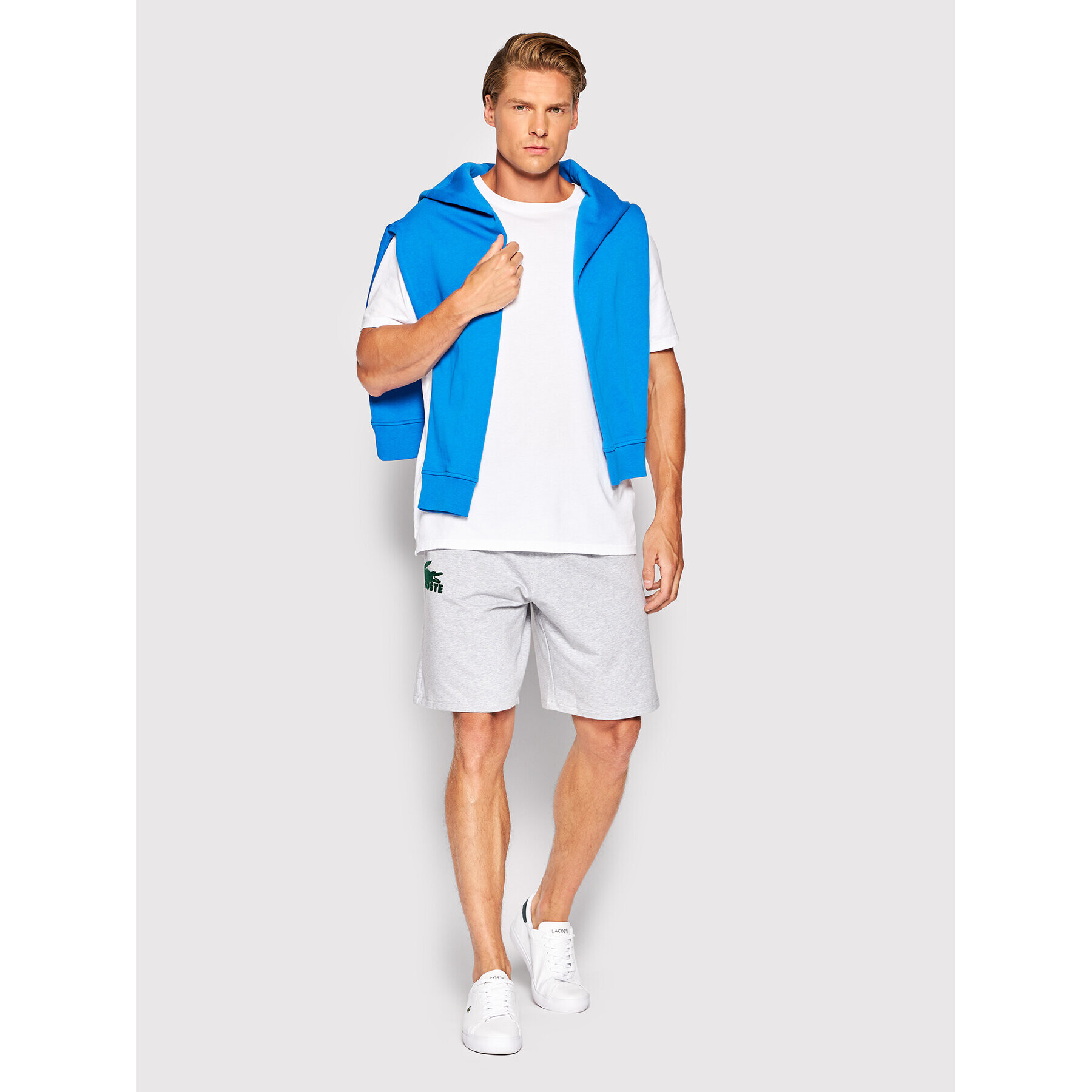 Lacoste Спортни шорти GH5421 Сив Regular Fit - Pepit.bg