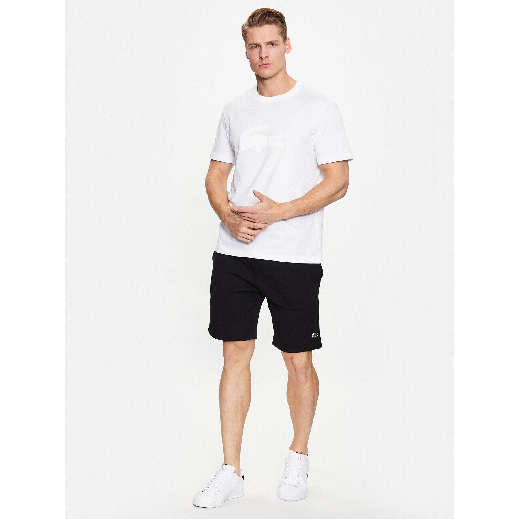 Lacoste Спортни шорти GH9627 Черен Regular Fit - Pepit.bg