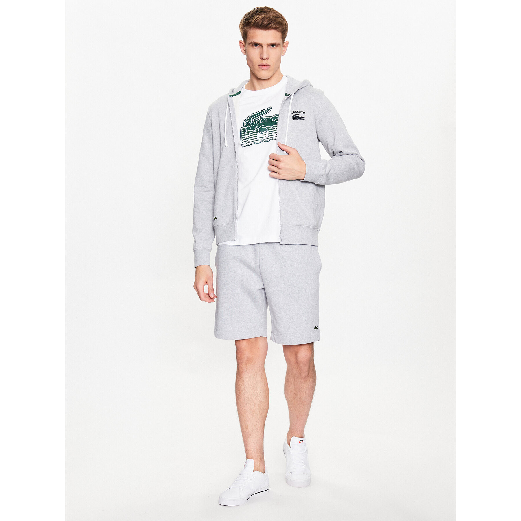 Lacoste Спортни шорти GH9627 Сив Regular Fit - Pepit.bg