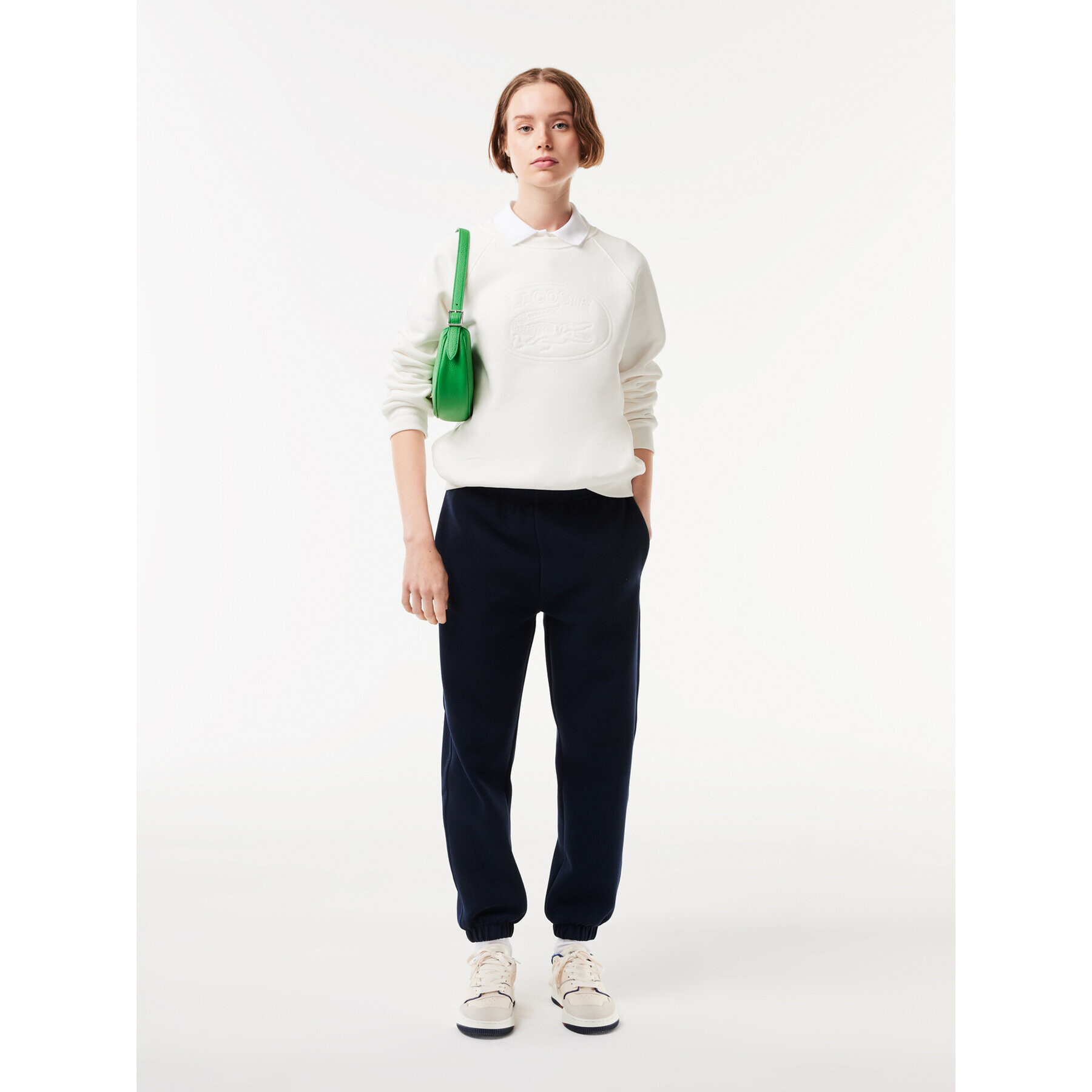 Lacoste Суитшърт SF0852 Екрю Relaxed Fit - Pepit.bg