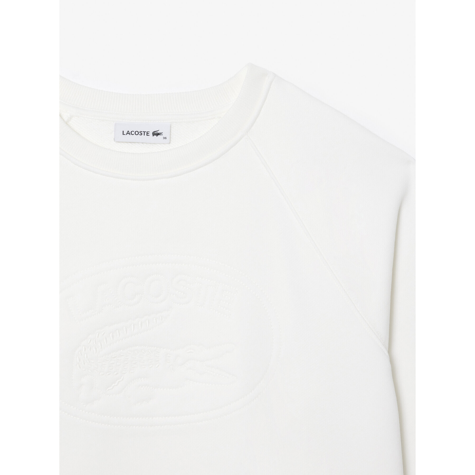 Lacoste Суитшърт SF0852 Екрю Relaxed Fit - Pepit.bg